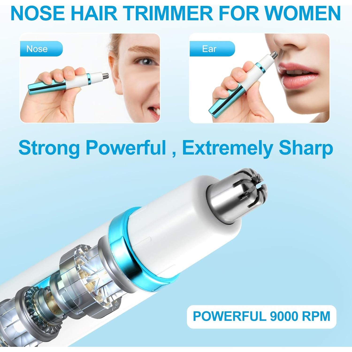 Recortador de Vello Nasal Areyzin para Mujeres, Compacto y Potente