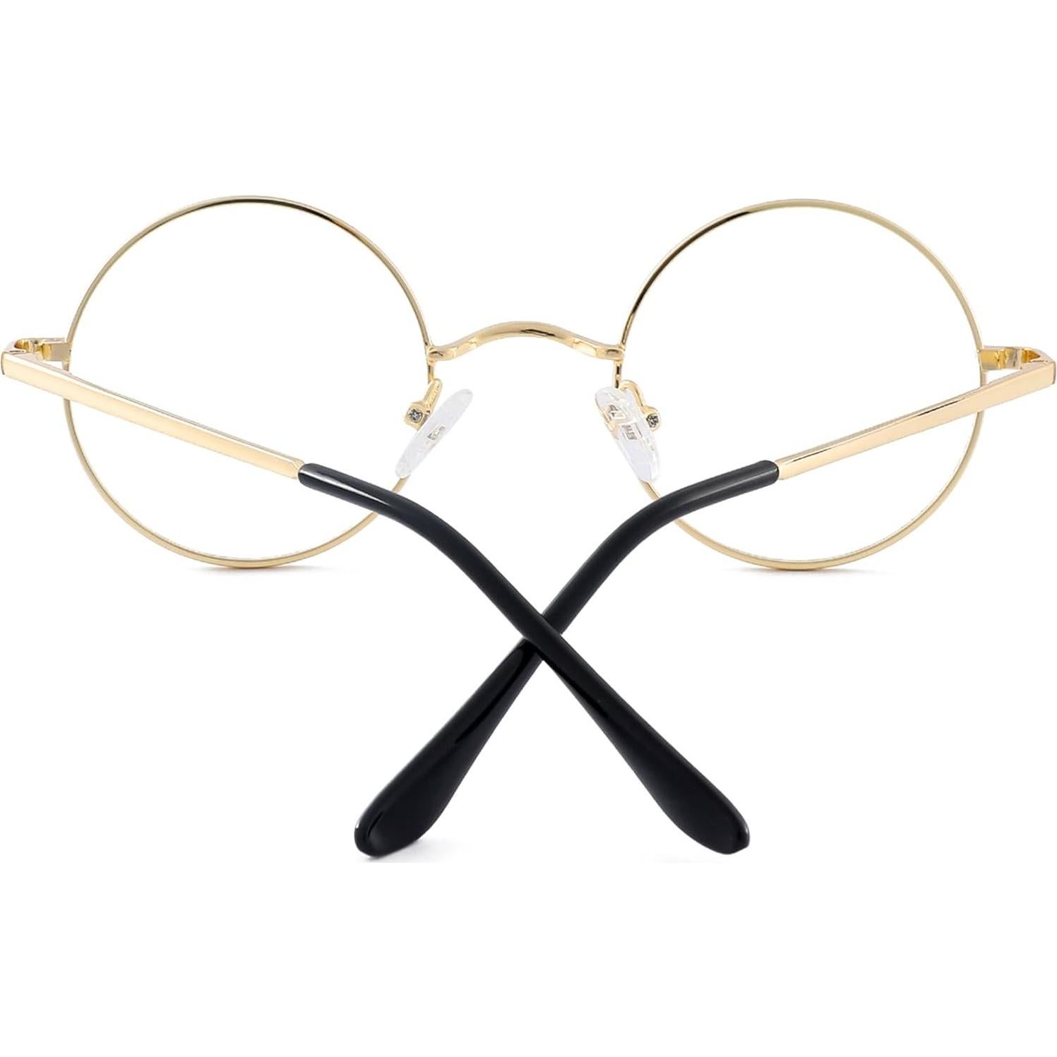 Gafas Redondas ZIMUSUN Oro Lentes Claros UV400