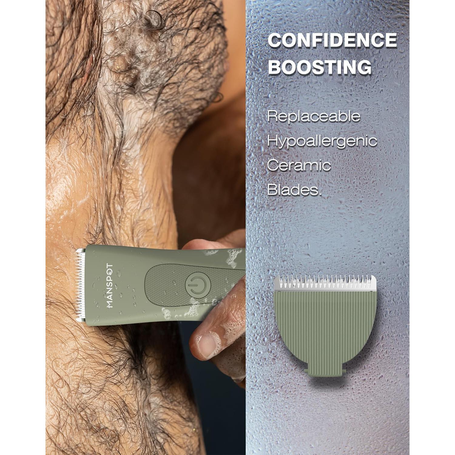 Recortadora Eléctrica MANSPOT para Vello Público Verde