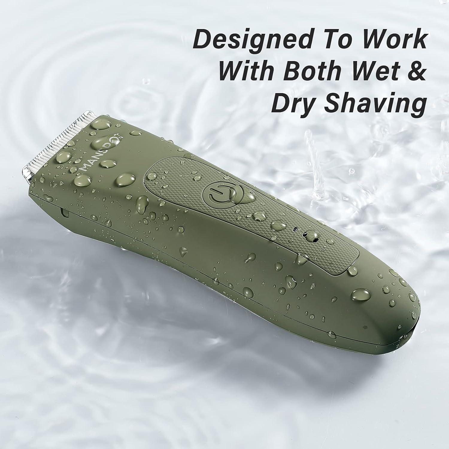 Recortadora Eléctrica MANSPOT para Vello Público Verde