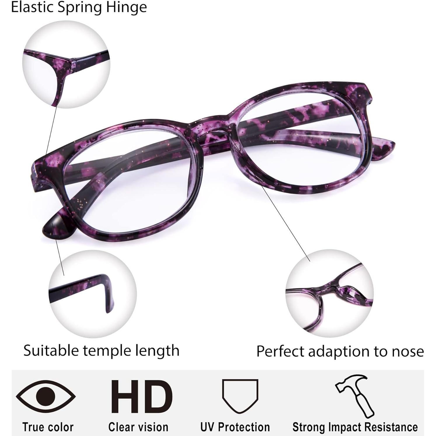 Gafas de lectura EYEGUARD 4 Pack Lentes coloridos 2.0x