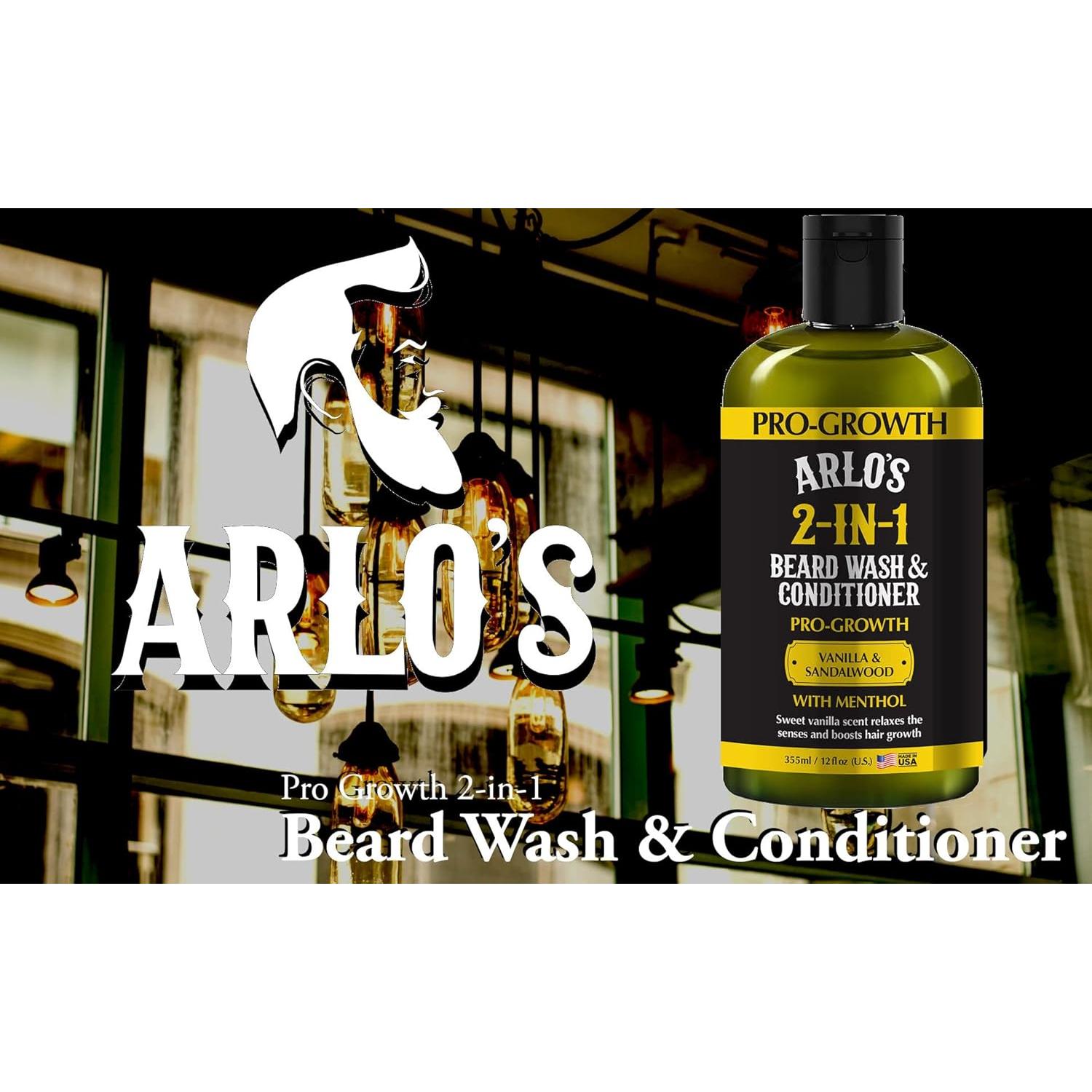 Champú y Acondicionador para Barba Arlo 2 en 1 Sándalo 340 ml