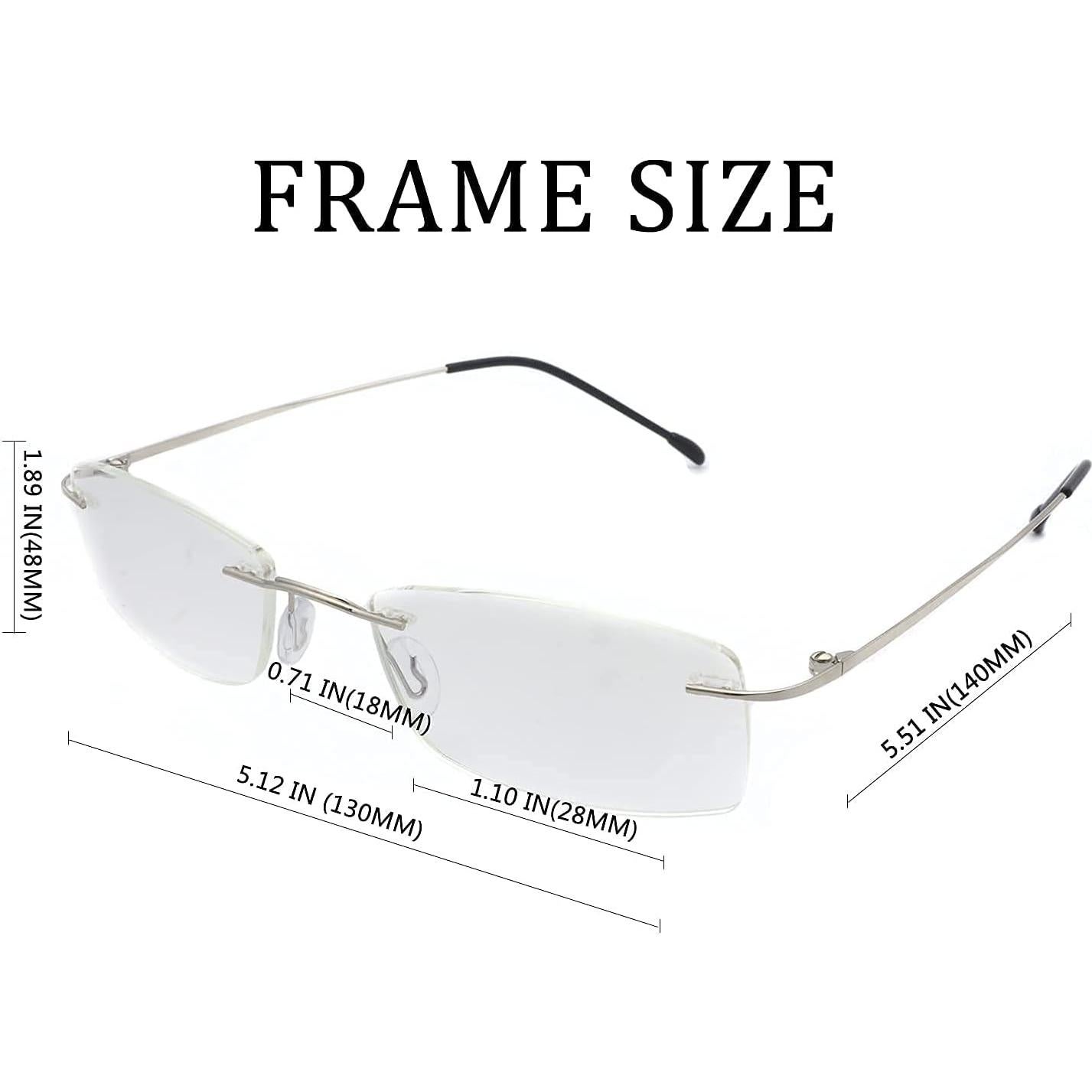 Pack 3 Gafas de Lectura Sin Montura Wenzhou 3.0x Antiluz Azul