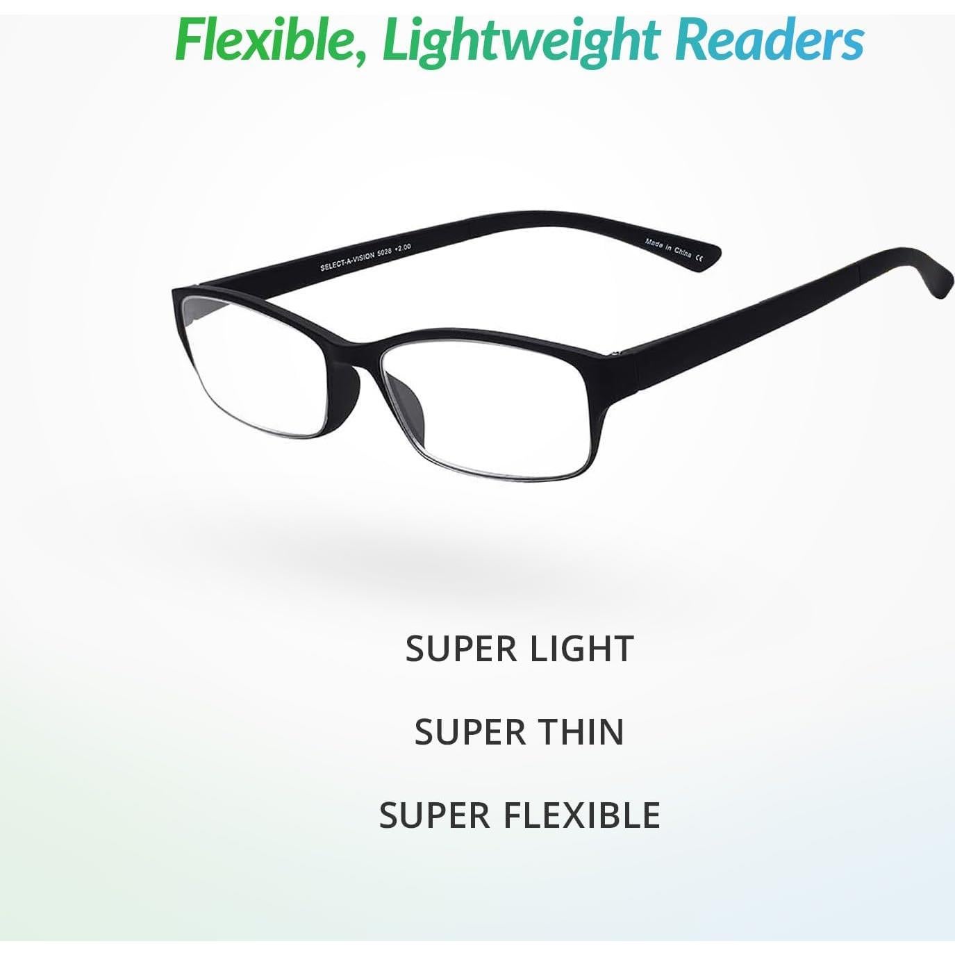 Gafas de lectura SAV Flex 2 5028 negras +1.25x ligeras