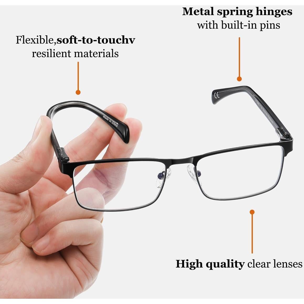 Gafas de lectura EYECEDAR 4-Pack Hombres 2.5 Dioptrías Negro