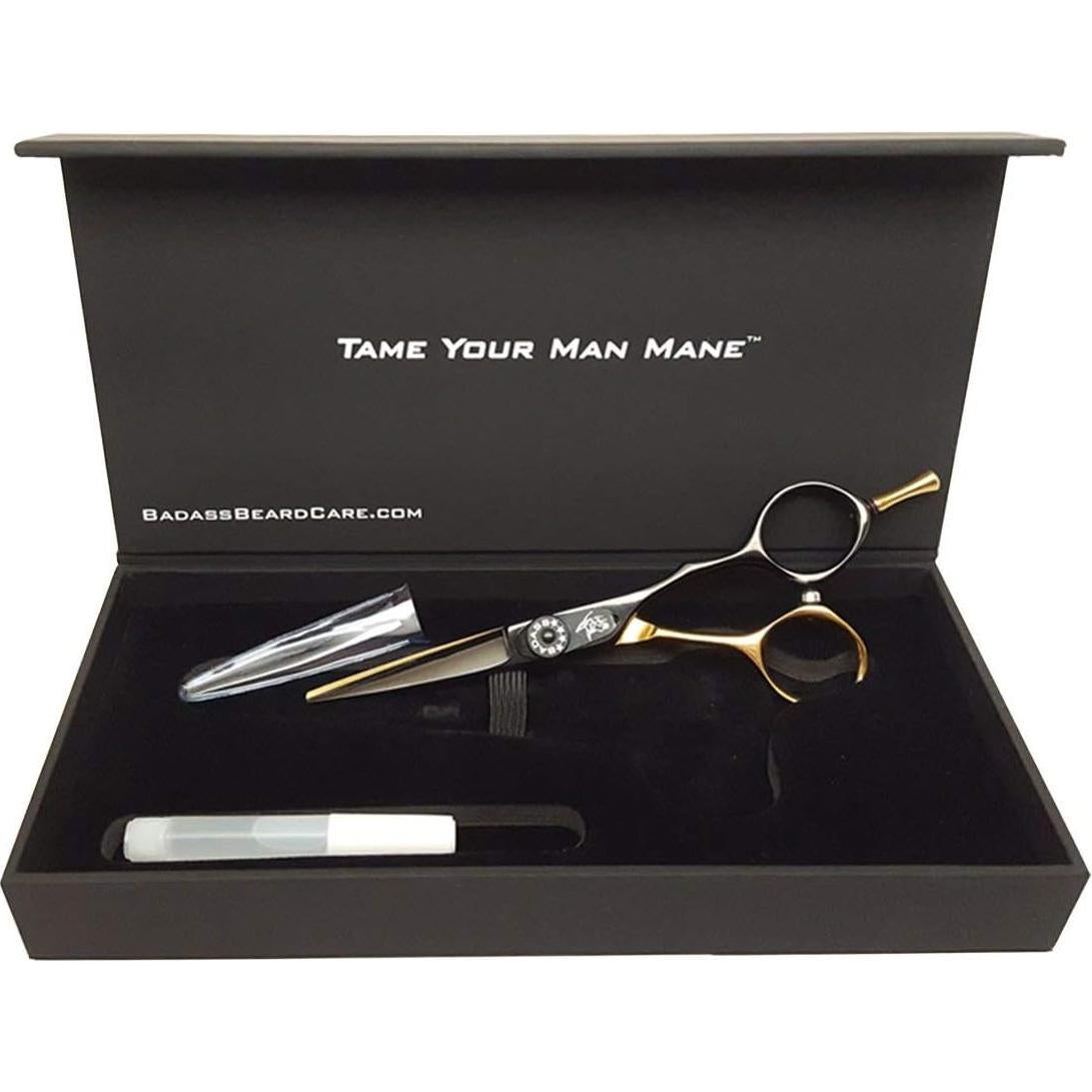 Tijeras de Afeitar Badass Beard Care Oro 13.34 cm Ajustables