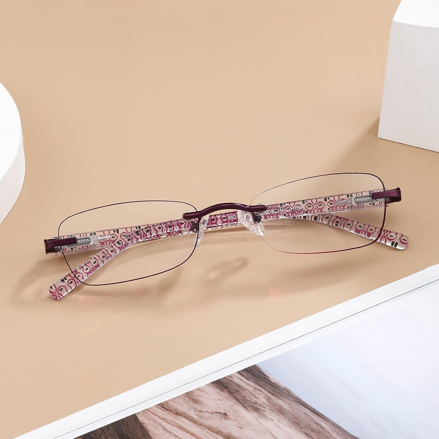 Paquete de 3 Gafas de Lectura Sin Montura para Mujeres 1.0x