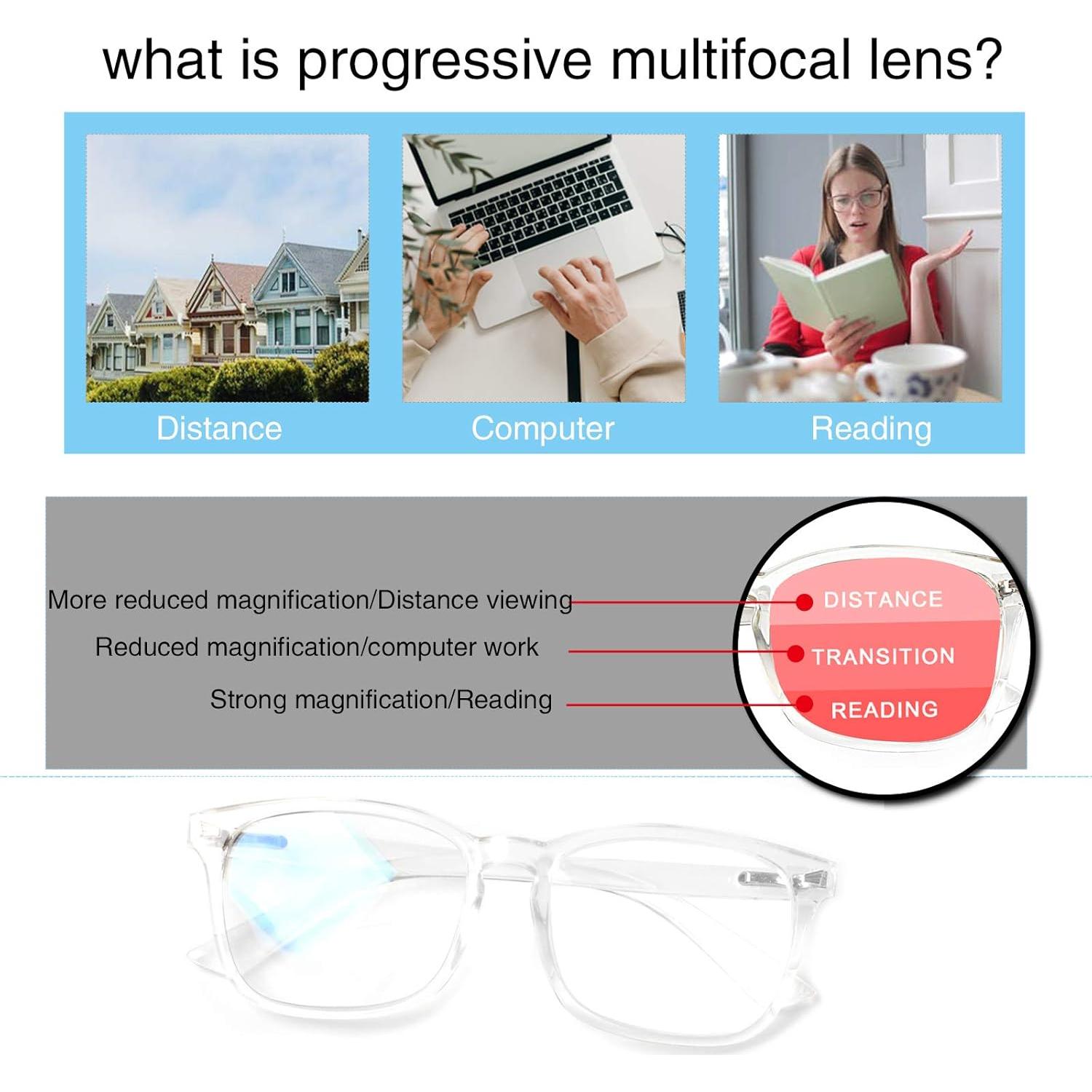 Gafas Multifocales Progresivas SIGVAN 2.5x Bloqueo Luz Azul