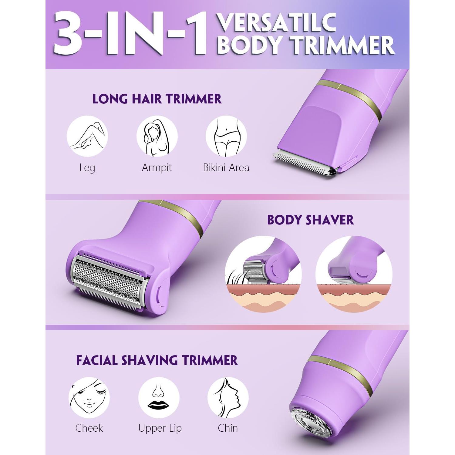 Recortadora de Bikini Eléctrica Tiovara IPX7 3 en 1 para Mujeres