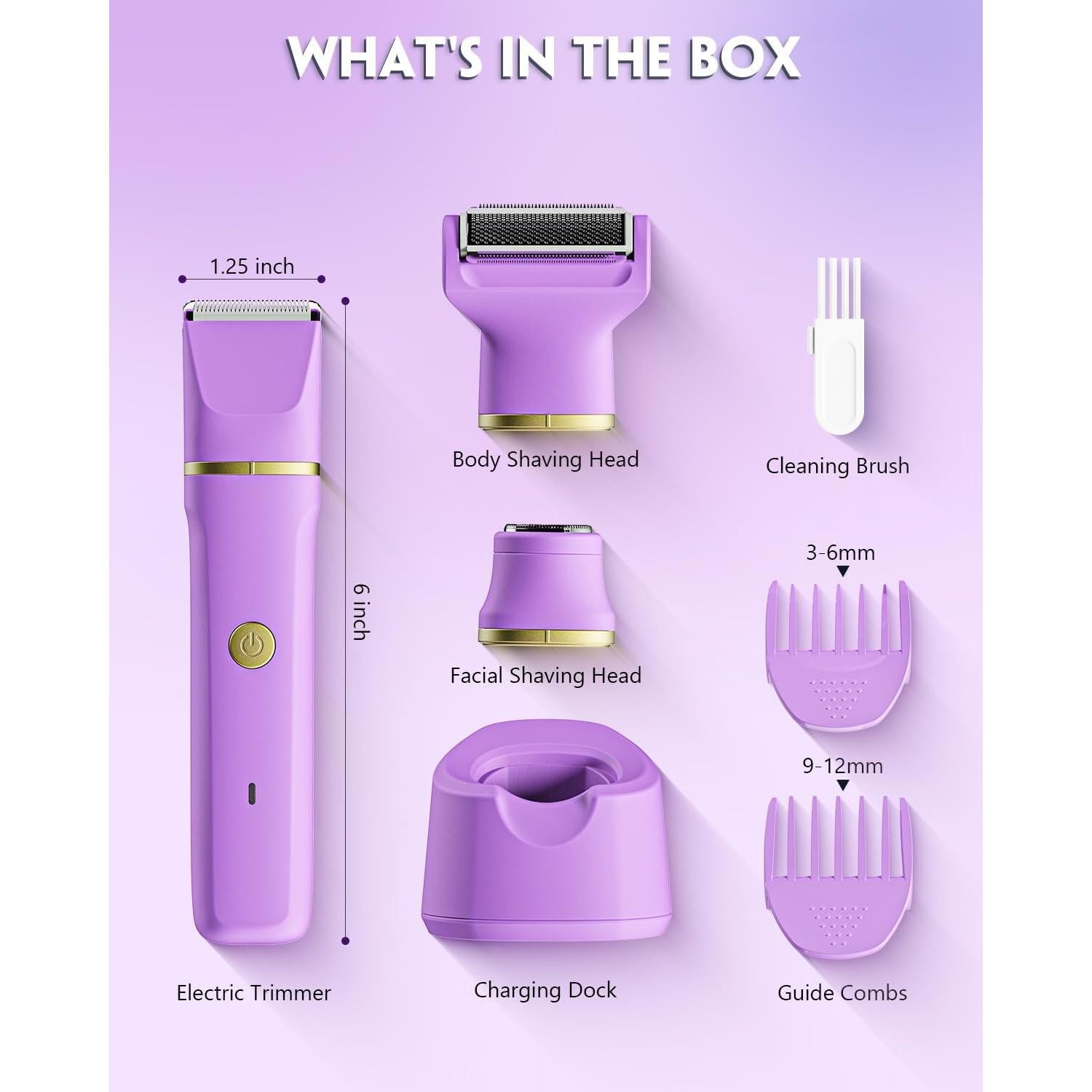 Recortadora de Bikini Eléctrica Tiovara IPX7 3 en 1 para Mujeres