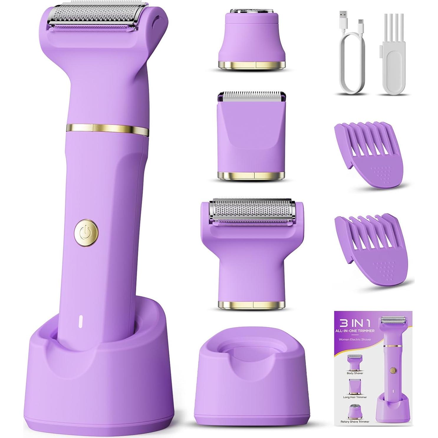 Recortadora de Bikini Eléctrica Tiovara IPX7 3 en 1 para Mujeres