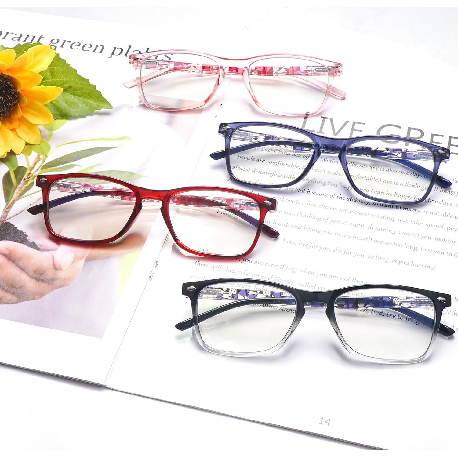 Paquete de 4 Gafas Progresivas BONCAMOR 1.75 Anti Luz Azul