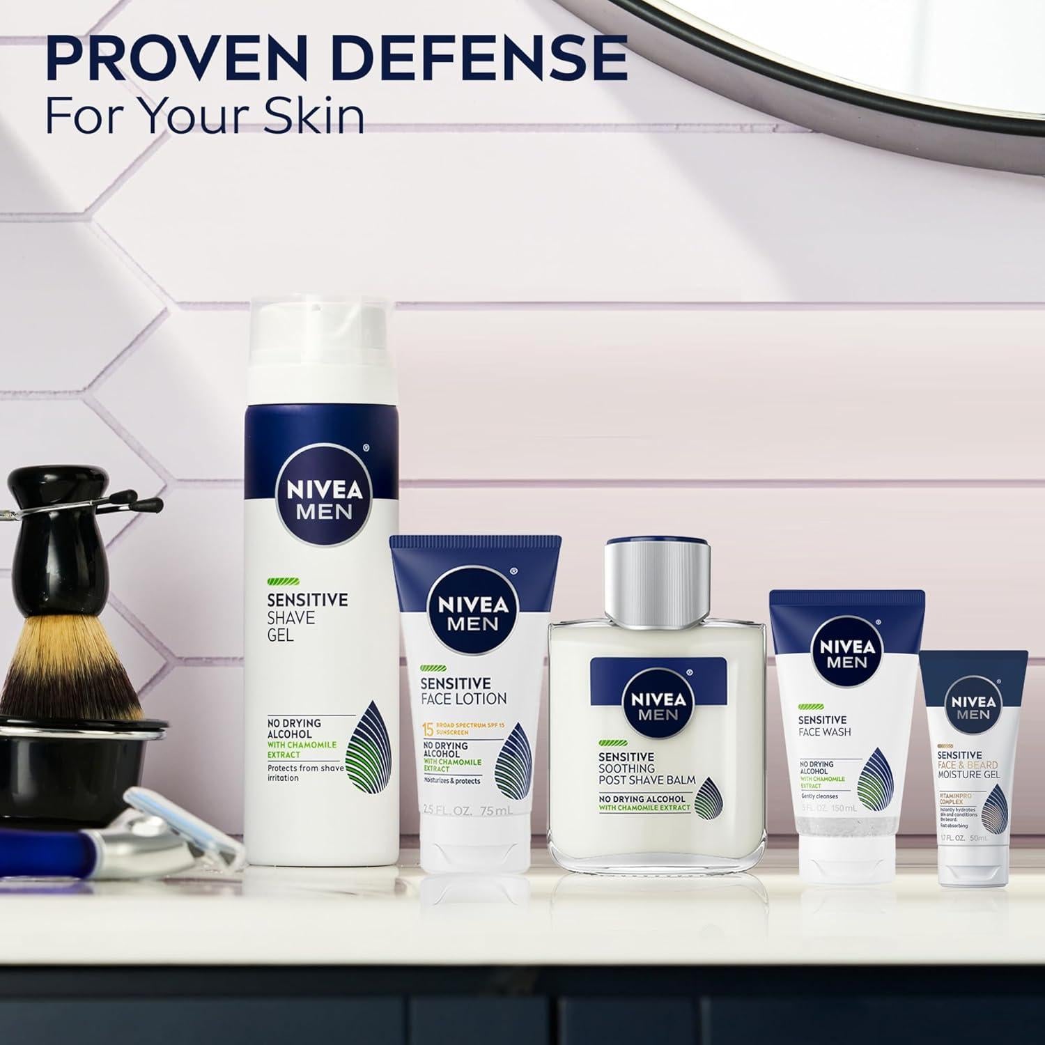 Gel Hidratante NIVEA MEN para Cara y Barba 3x50ml