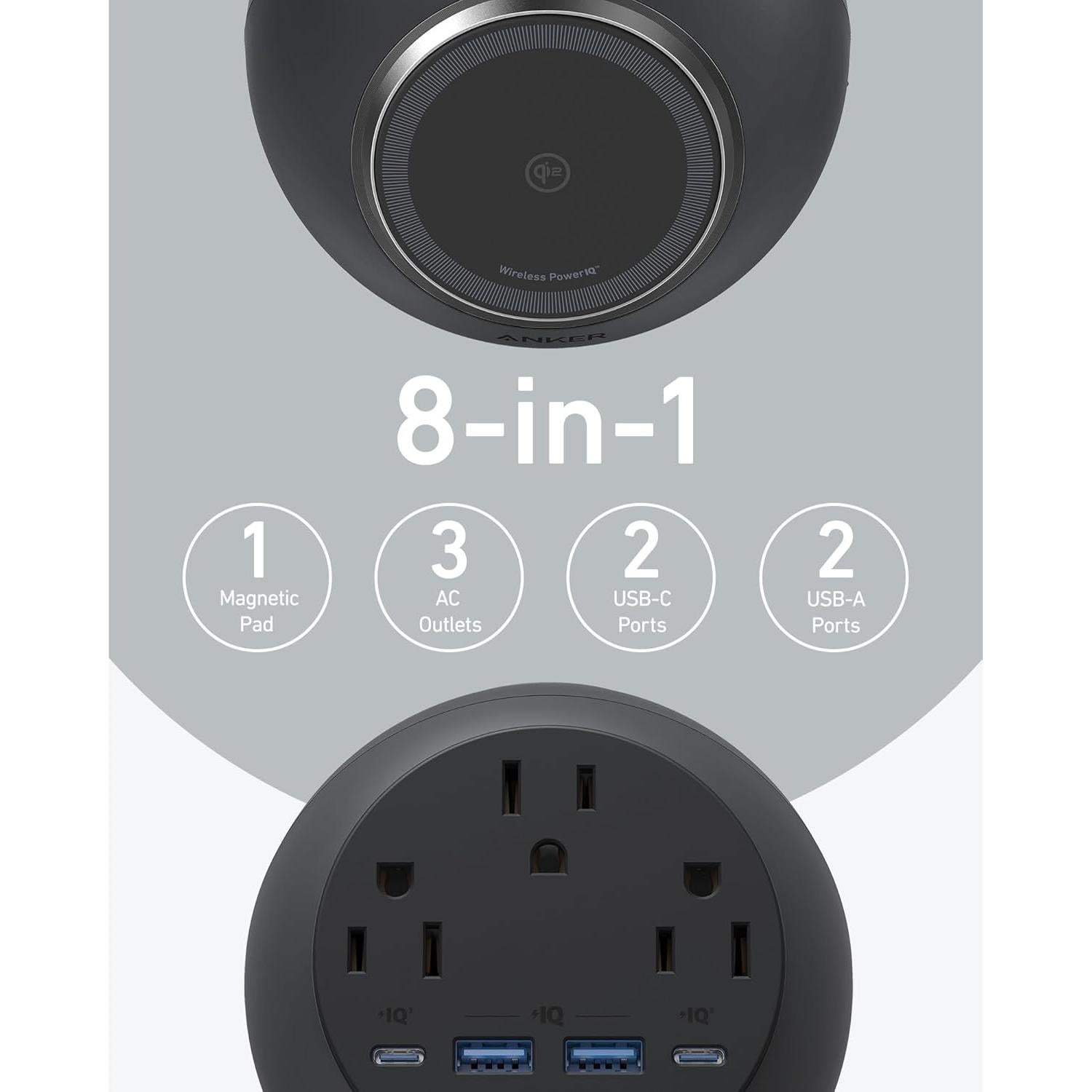 Estación de Carga Anker MagGo 8-en-1 15W Qi2 para iPhone