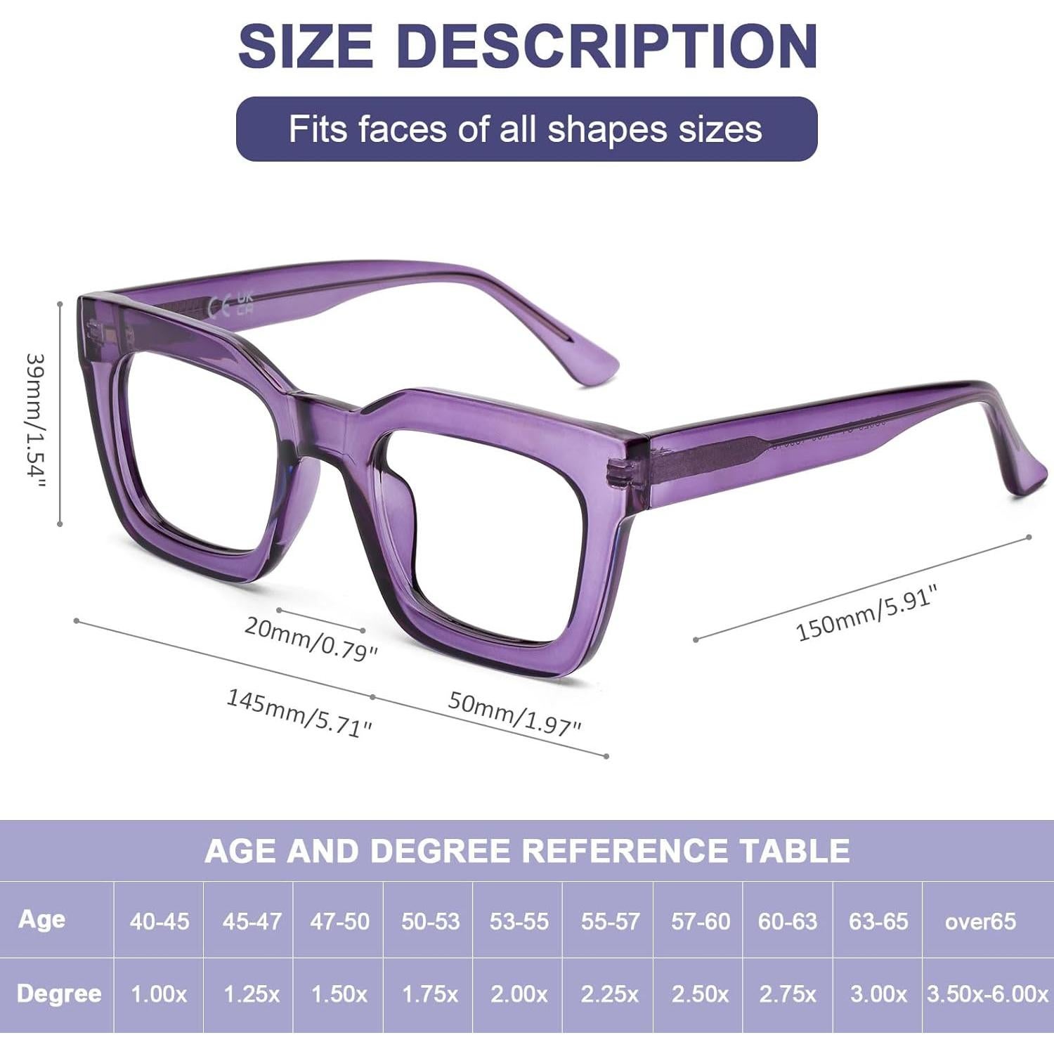 Gafas de Lectura AQWANO 1.0x Estilo Moda Bloqueo Luz Azul