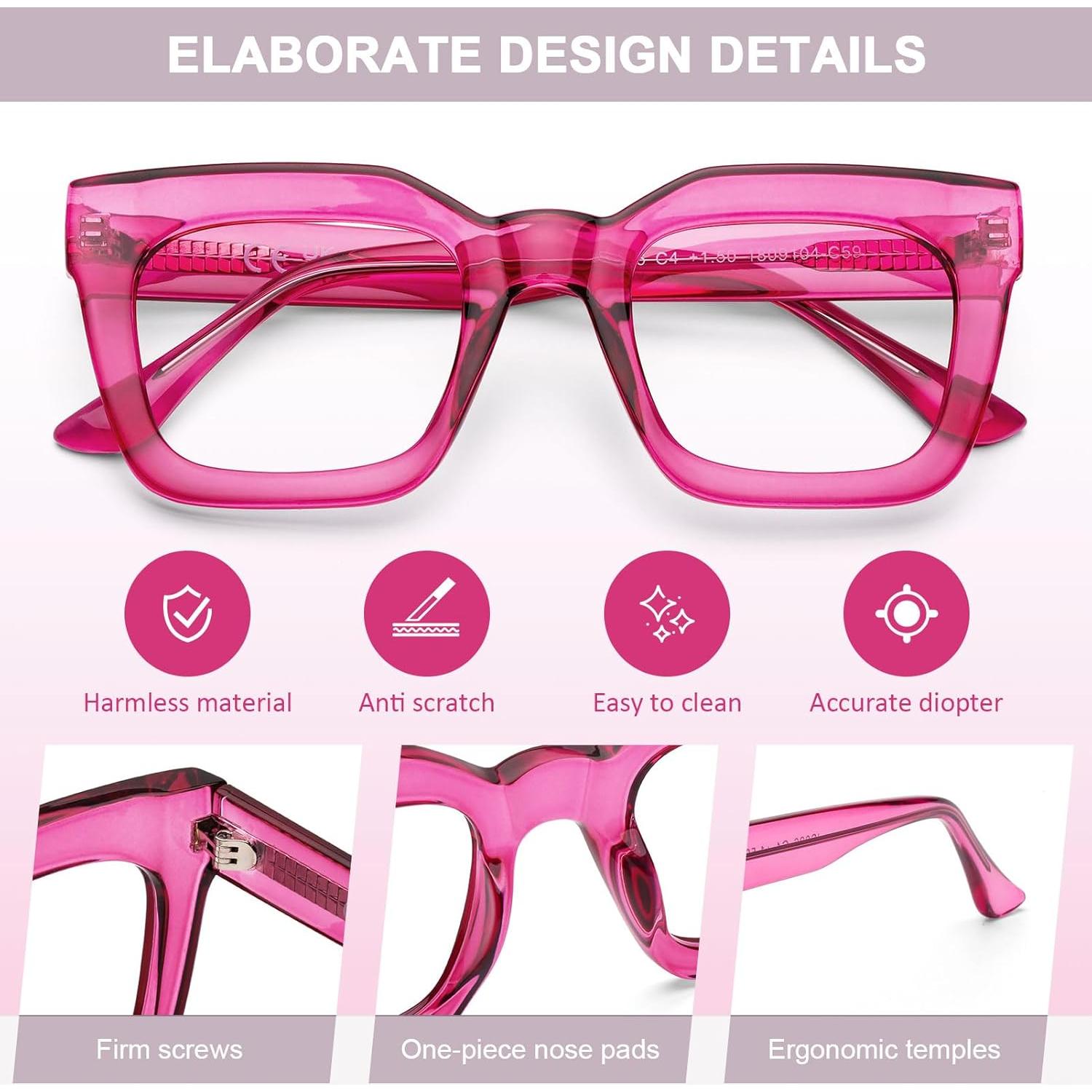 Gafas de Lectura AQWANO 1.0x Estilo Moda Bloqueo Luz Azul