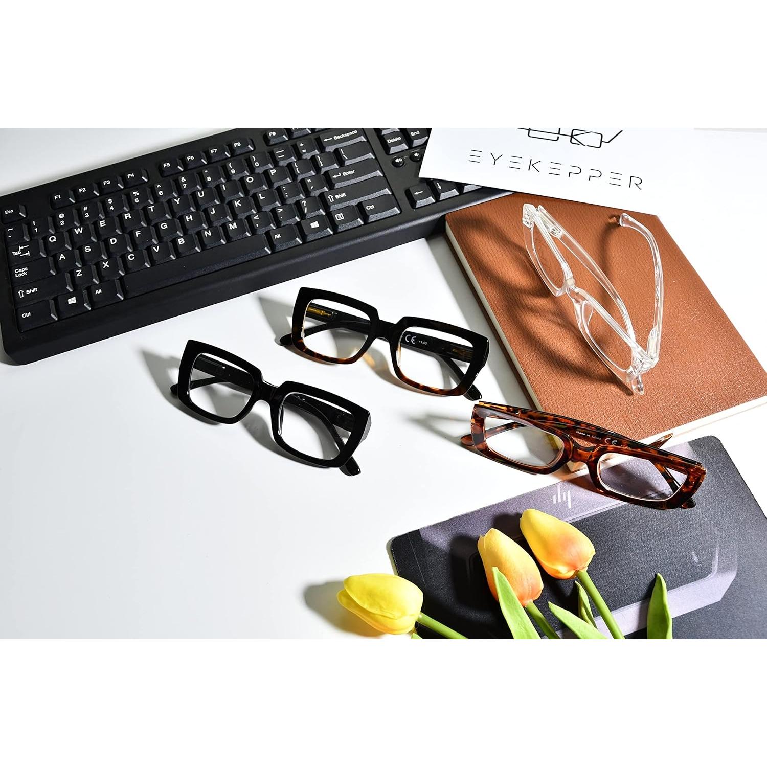 Gafas de Lectura Eyekepper 4 Paquetes Damas Cuadradas