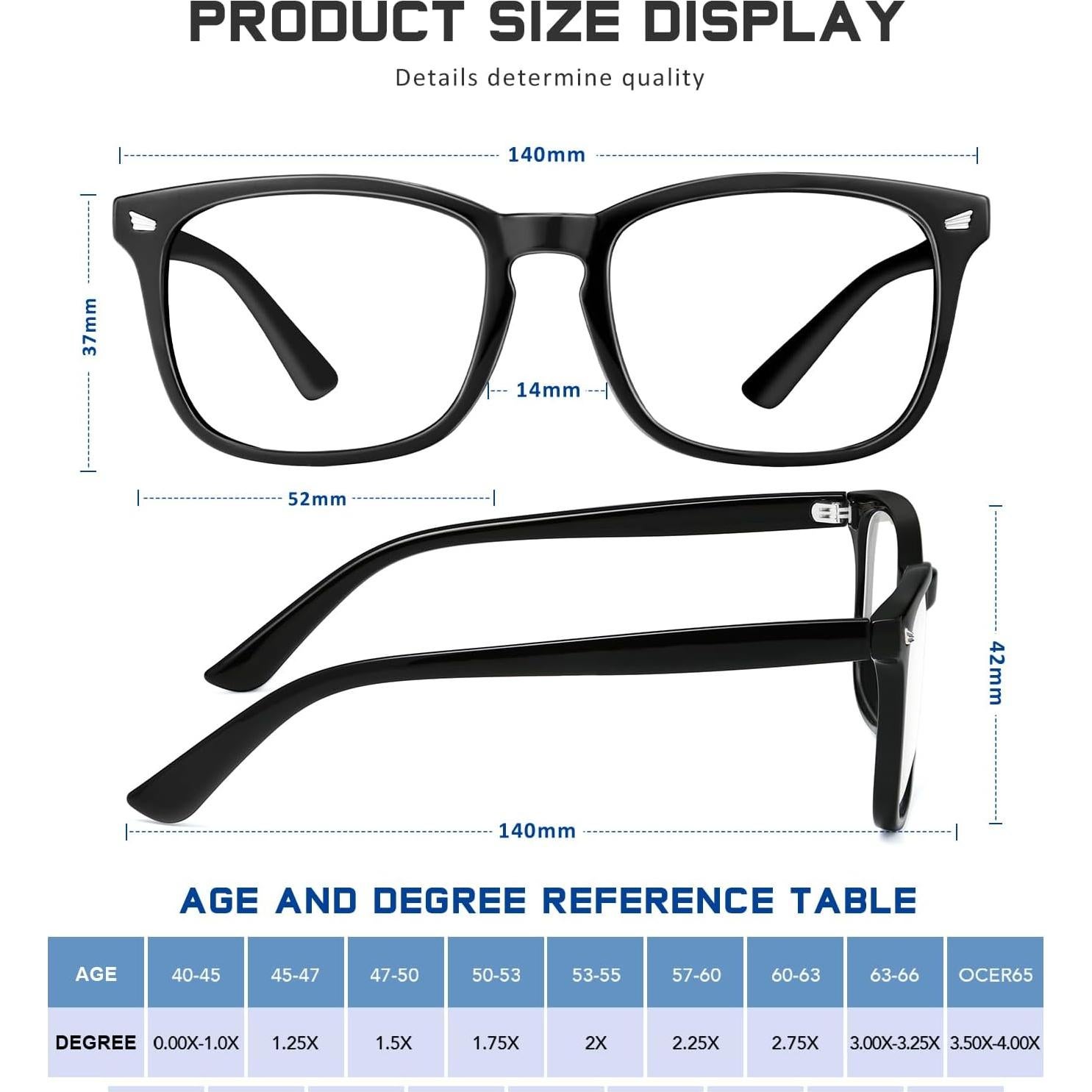 Paquete de 5 Gafas de Lectura Multicolor 1.75x UV