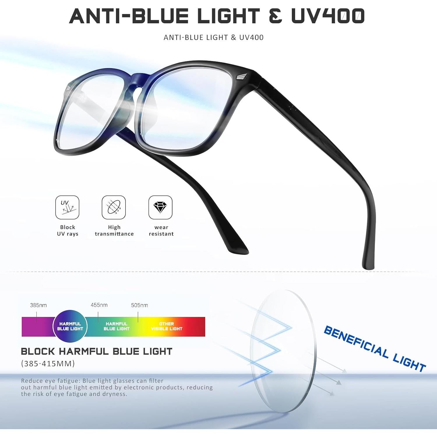 Paquete de 5 Gafas de Lectura Multicolor 1.75x UV