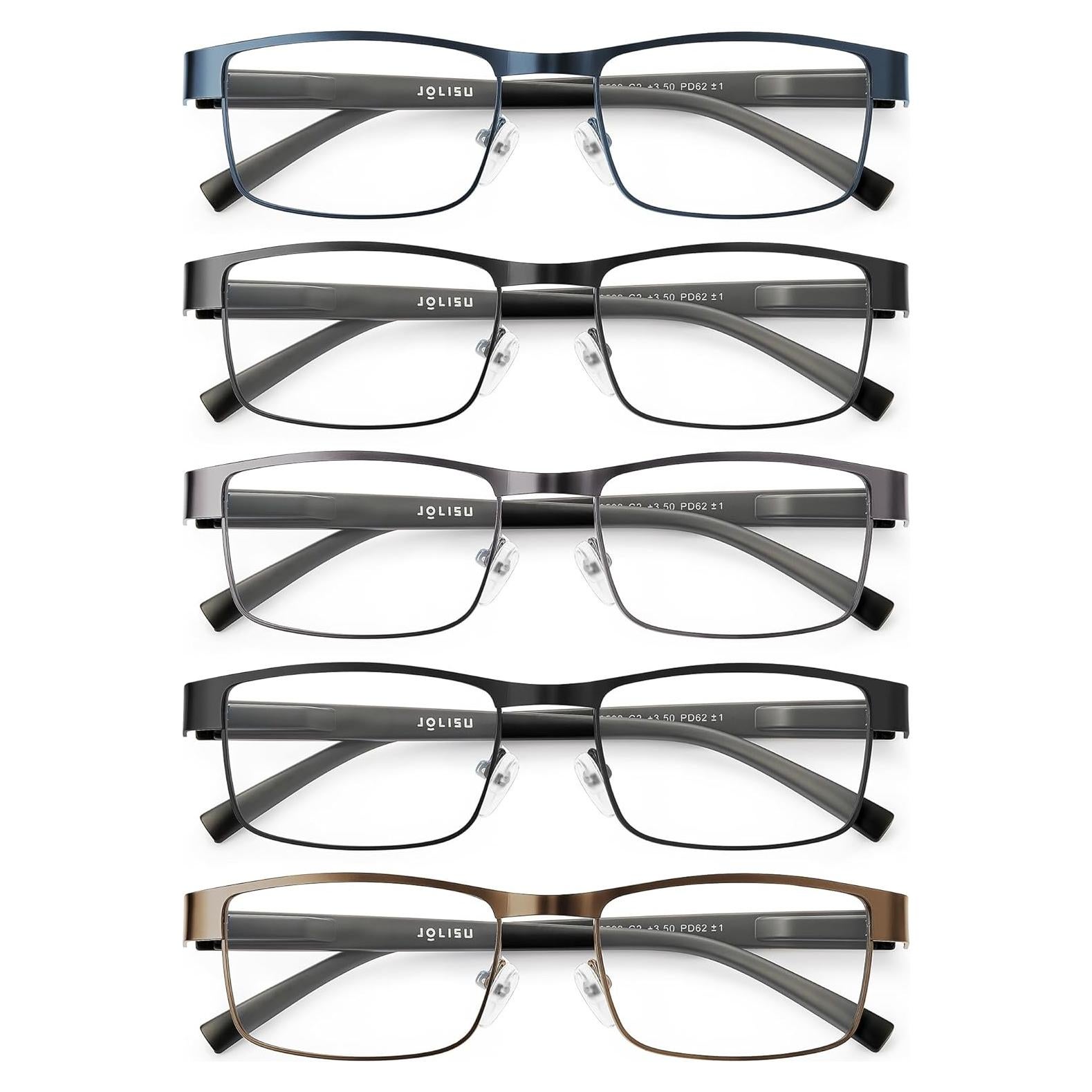 5 Gafas de Lectura JOLISU 1.5x Bloqueo Luz Azul Metal