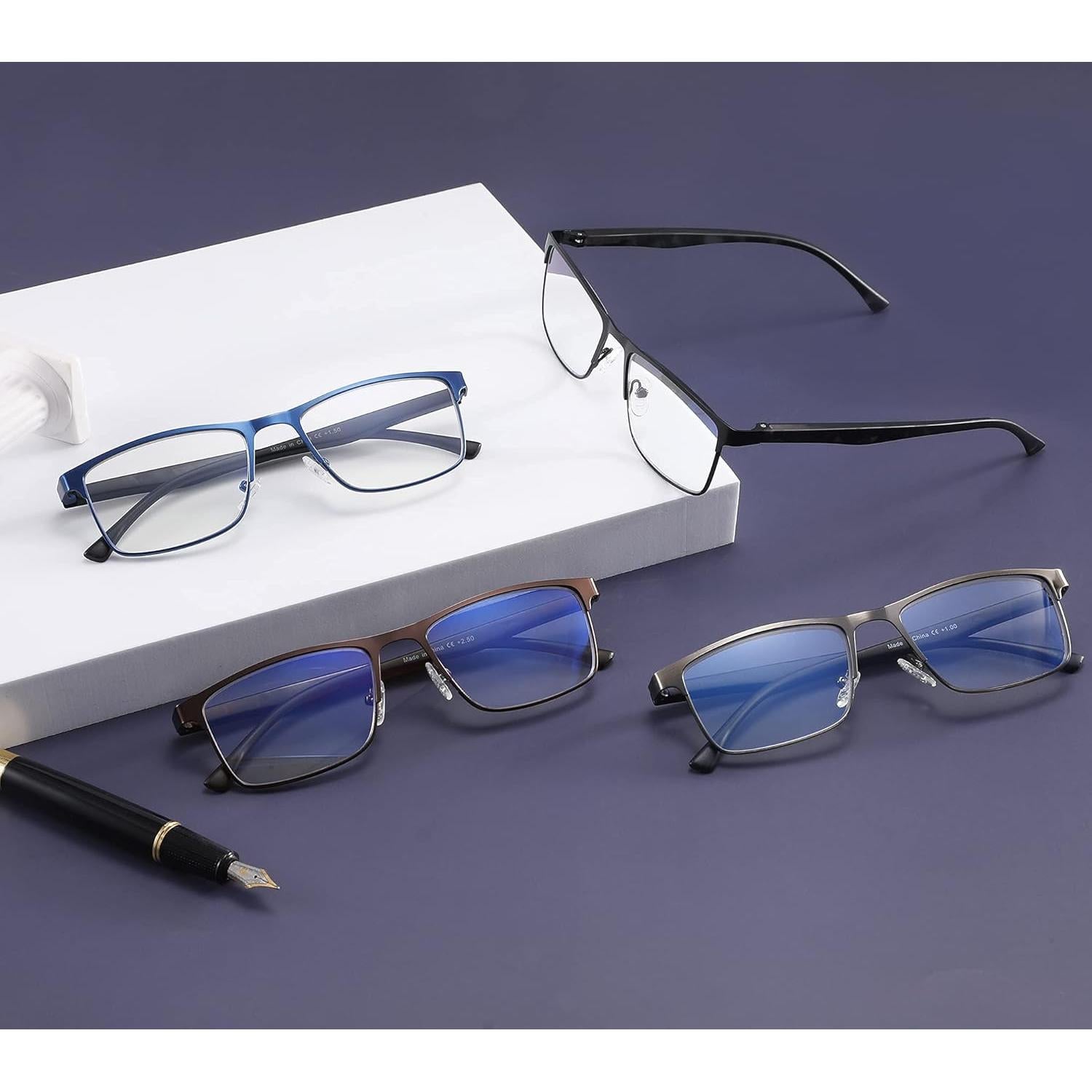 Paquete de 4 Gafas de Lectura WAN HAO KANG +2.0 Luz Azul