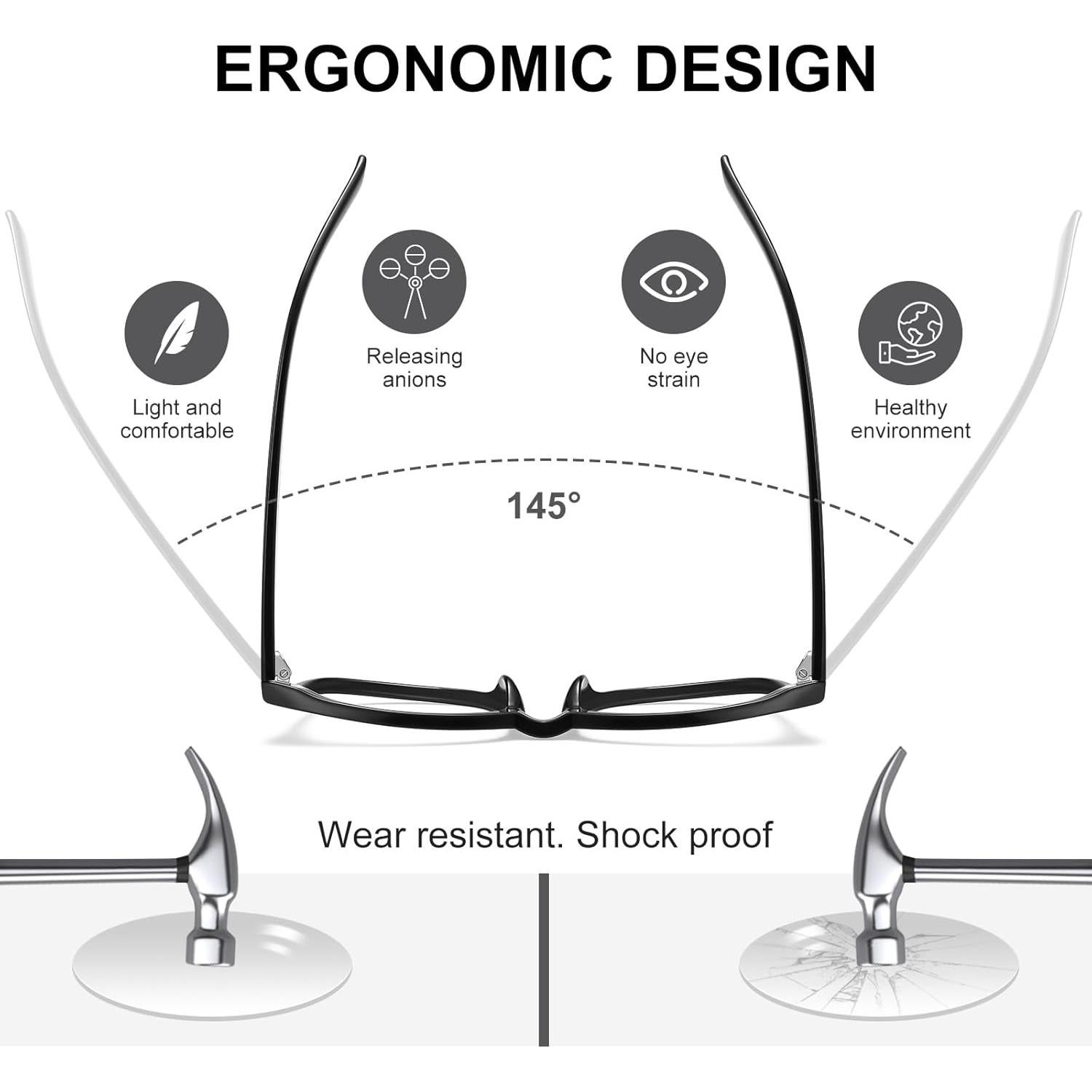 Gafas de lectura ZEHEXA con protección luz azul 1.0x