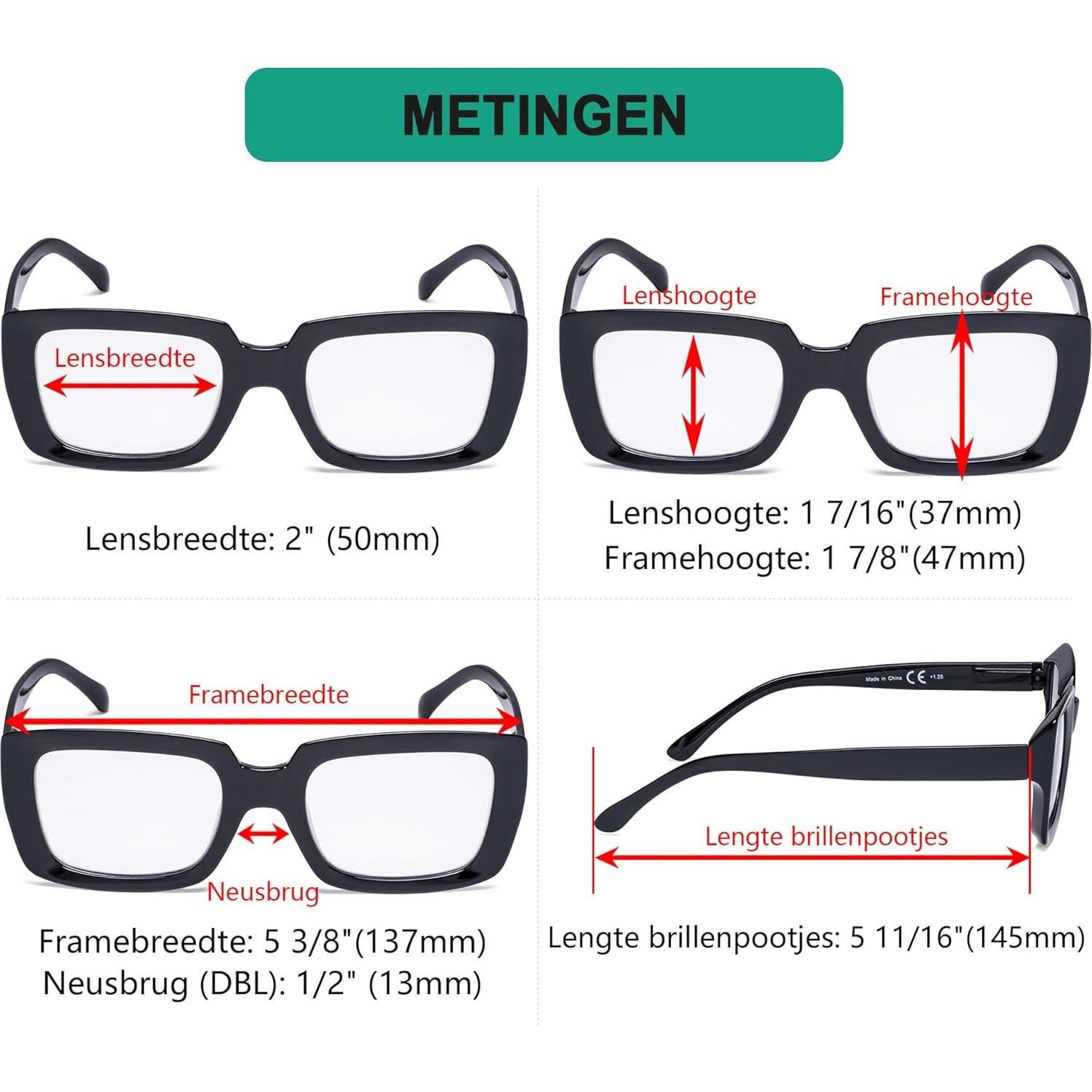 Gafas de Lectura Eyekepper 4 Paquetes Dama Cuadradas 2.75x