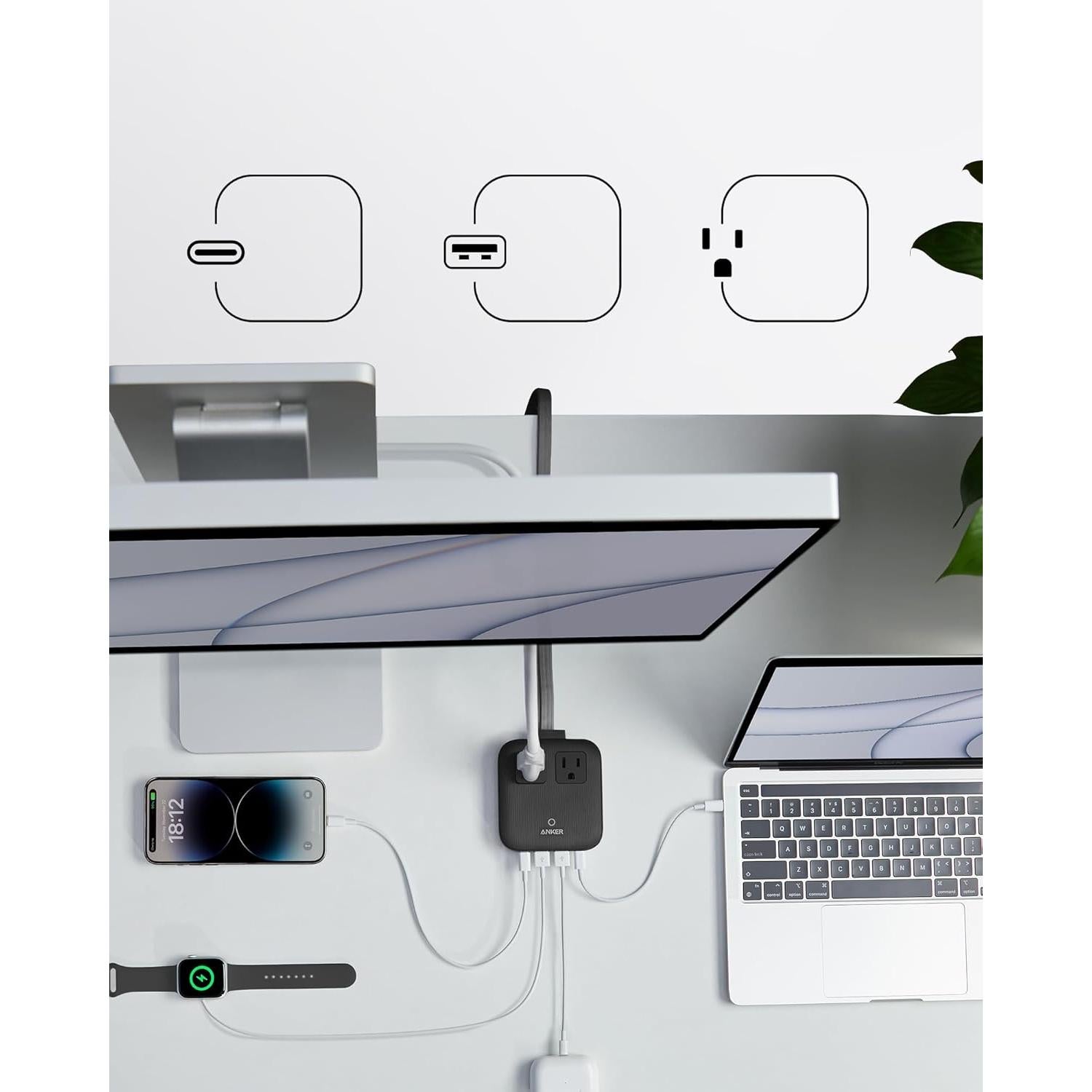 Estación de Carga Anker Nano 67W 6-en-1 USB C para iPhone 15