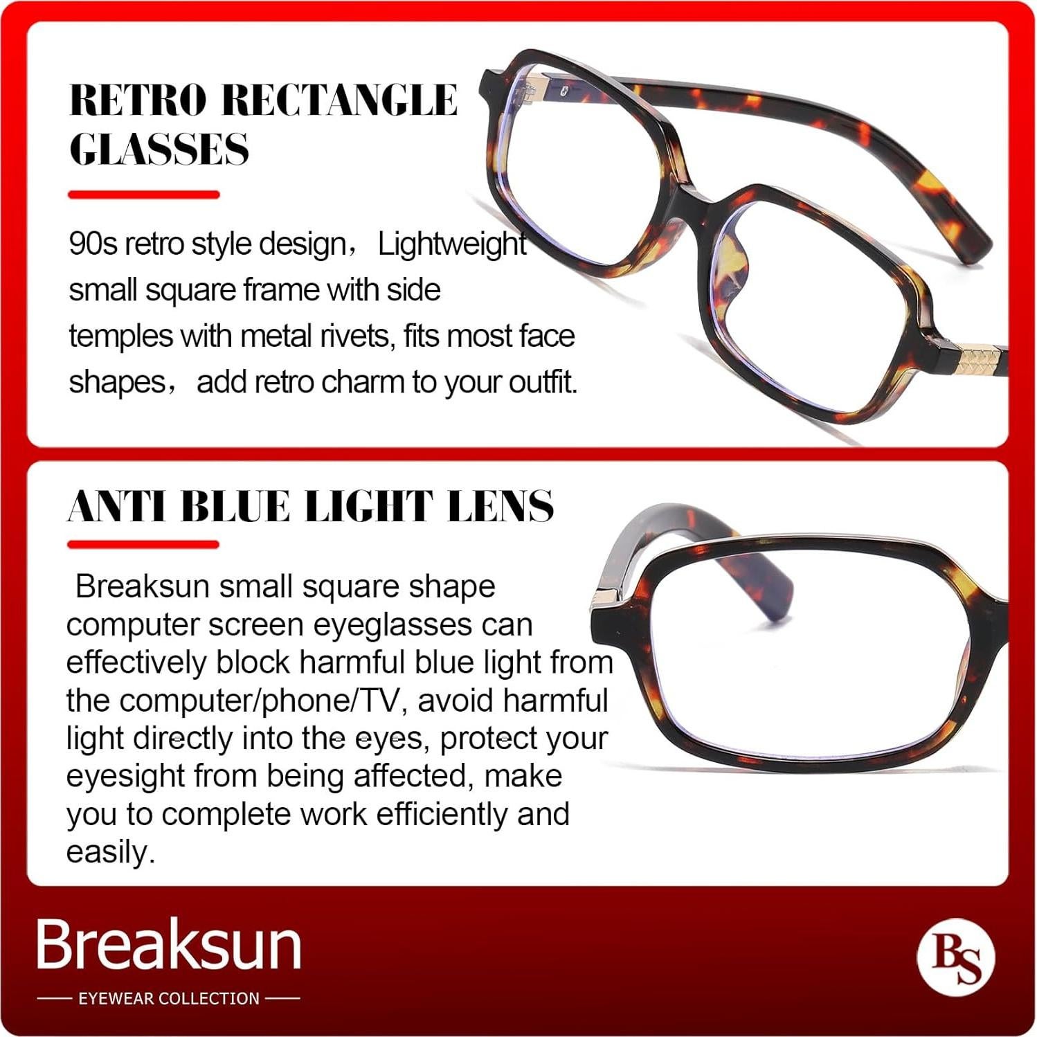 Gafas Retro Breaksun B70 Bloqueo Luz Azul Paquete Doble