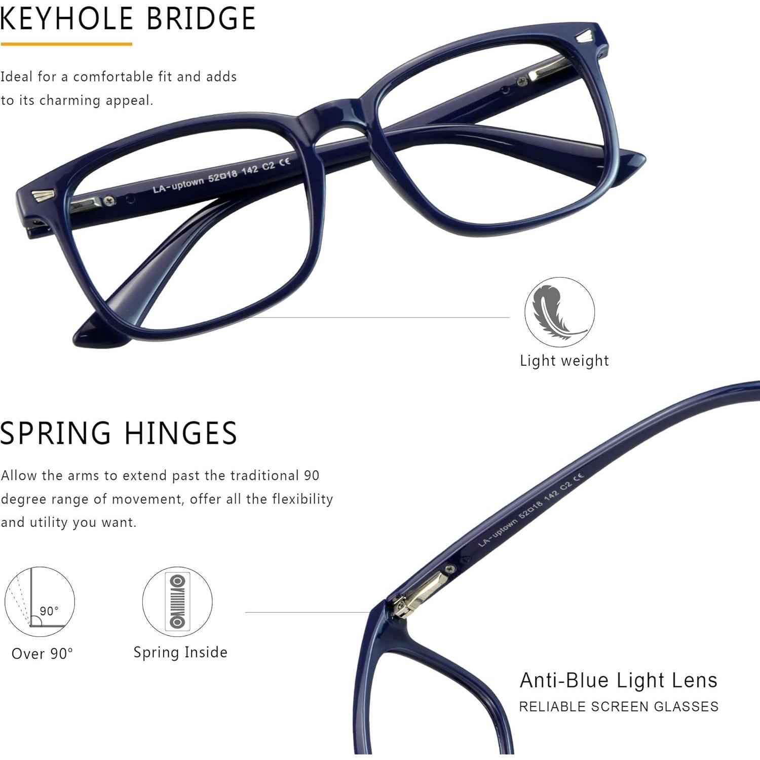 Gafas Multifocales Progresivas LAMBBAA Marino +1.75 Aumento