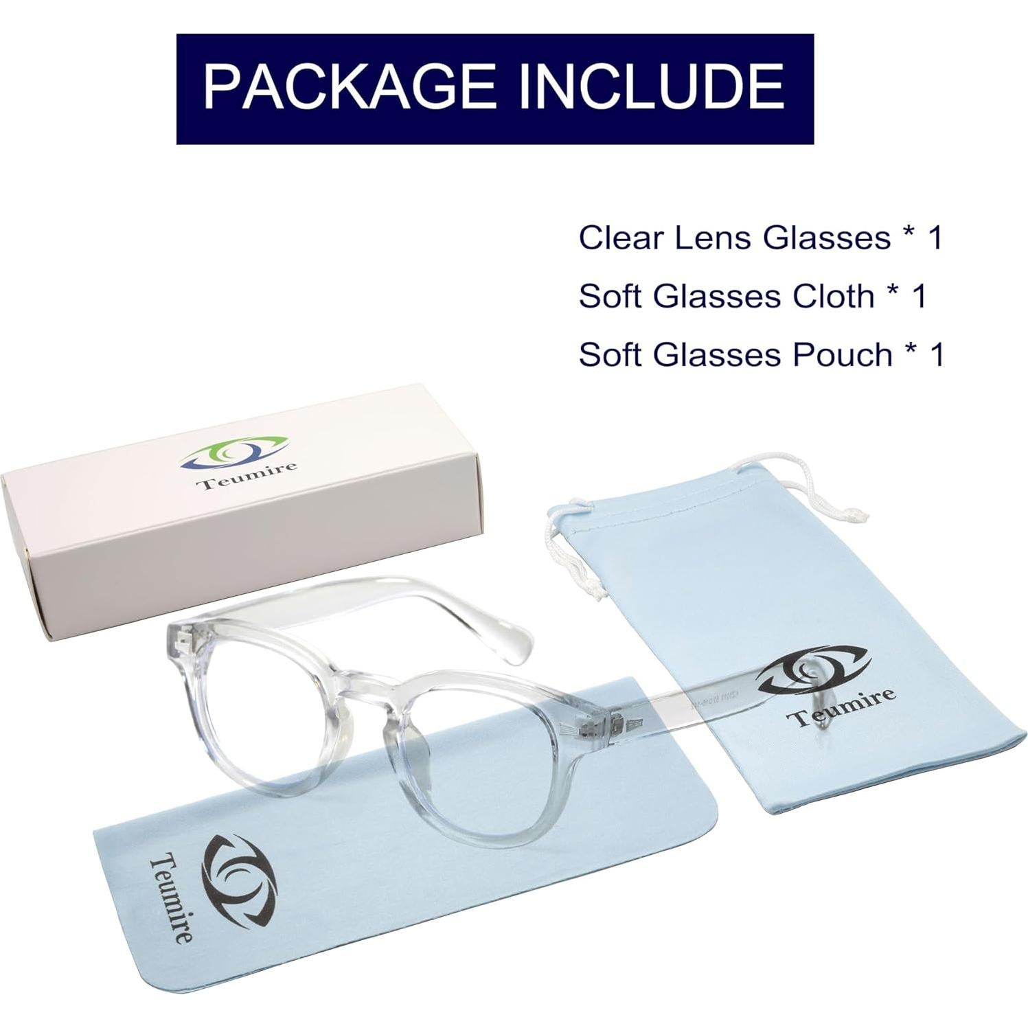 Gafas Redondas Johnny Depp Vintage Montura Gruesa Lentes Claros