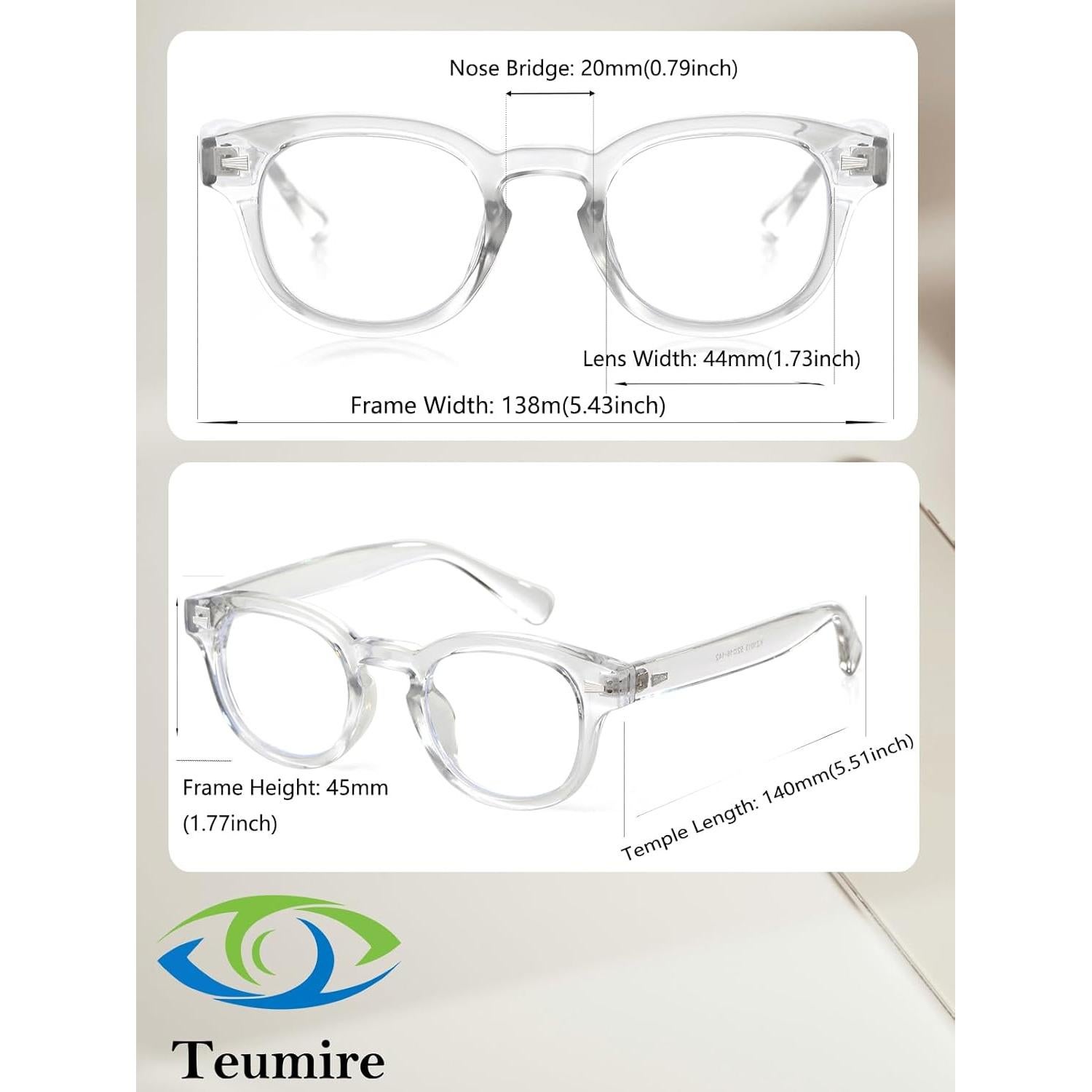 Gafas Redondas Johnny Depp Vintage Montura Gruesa Lentes Claros