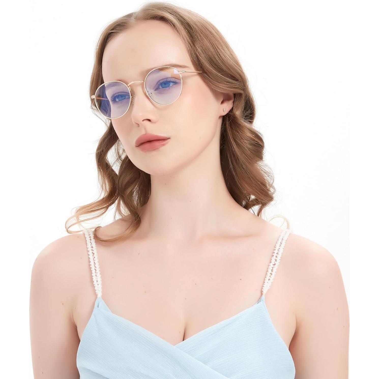 Gafas Redondas Anti Luz Azul RF5002 Metal UV400