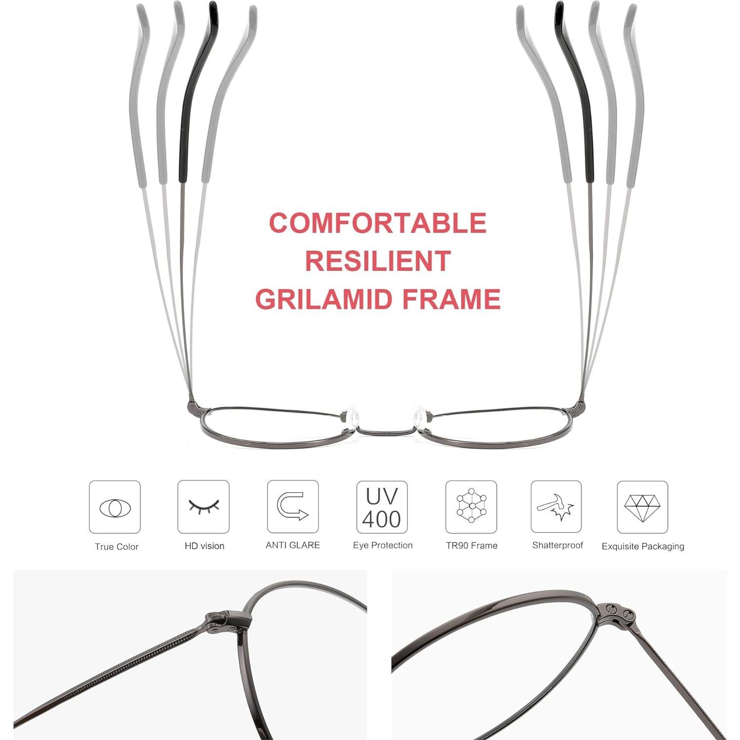 Gafas Redondas Anti Luz Azul RF5002 Metal UV400