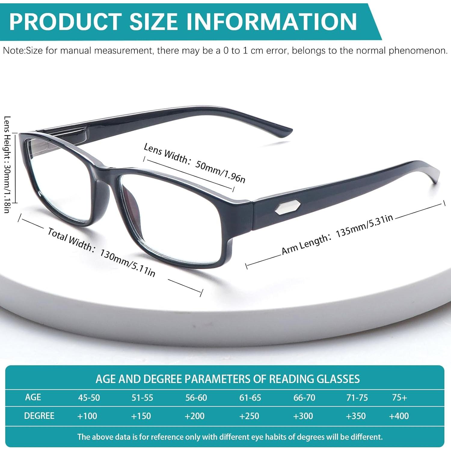 Gafas de Lectura VIDEBLA 6 Paquetes Anti Luz Azul UV400