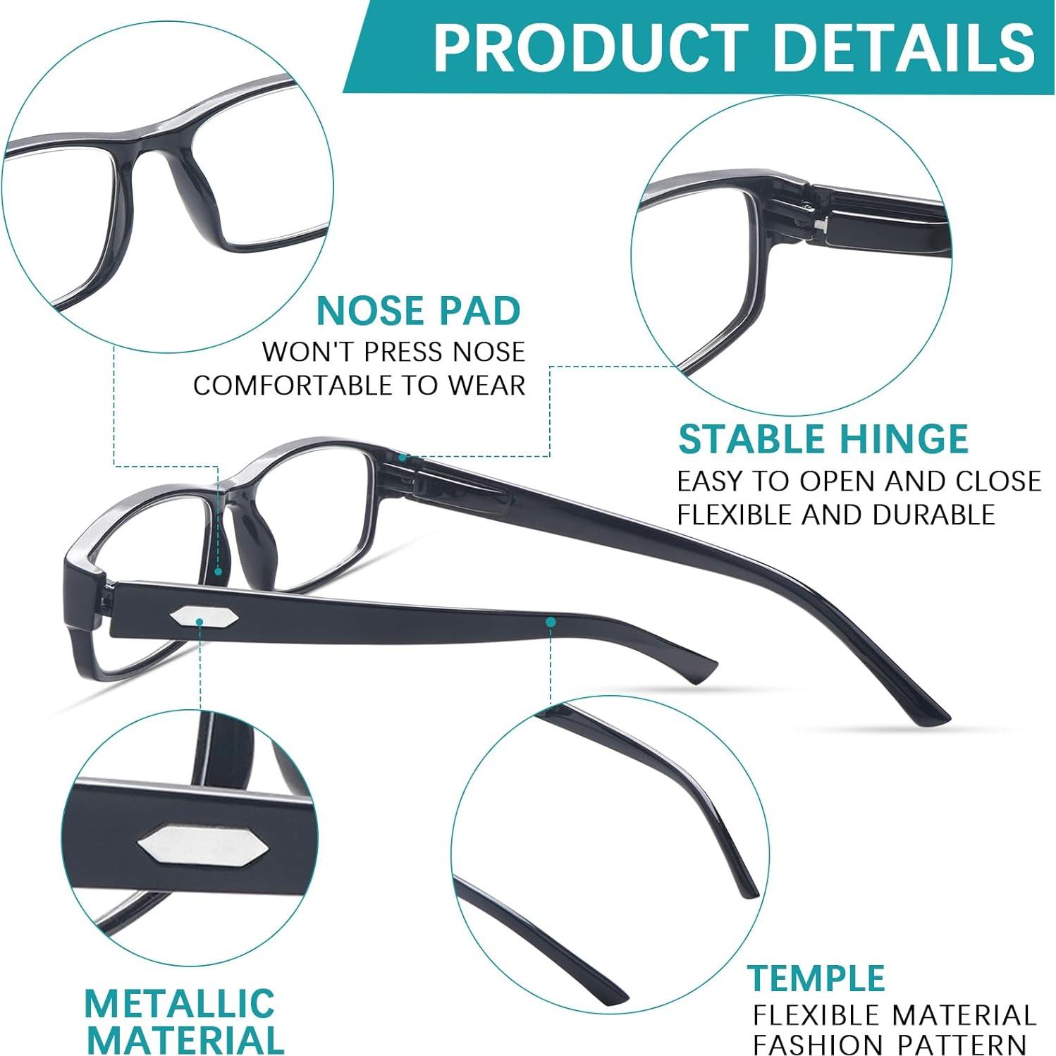 Gafas de Lectura VIDEBLA 6 Paquetes Anti Luz Azul UV400