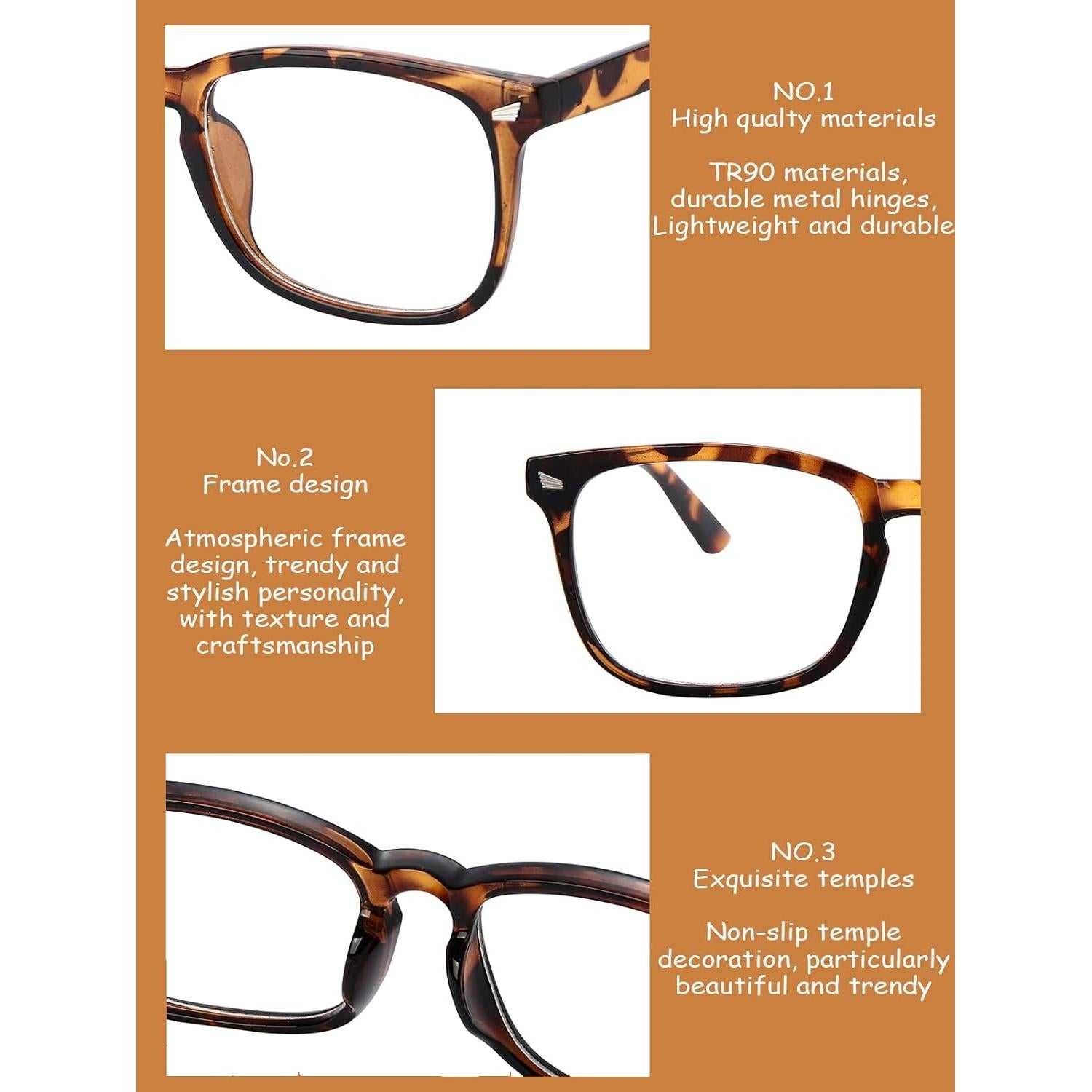 Gafas Onrtry Carey Cuadradas Lentes Transparentes Unisex