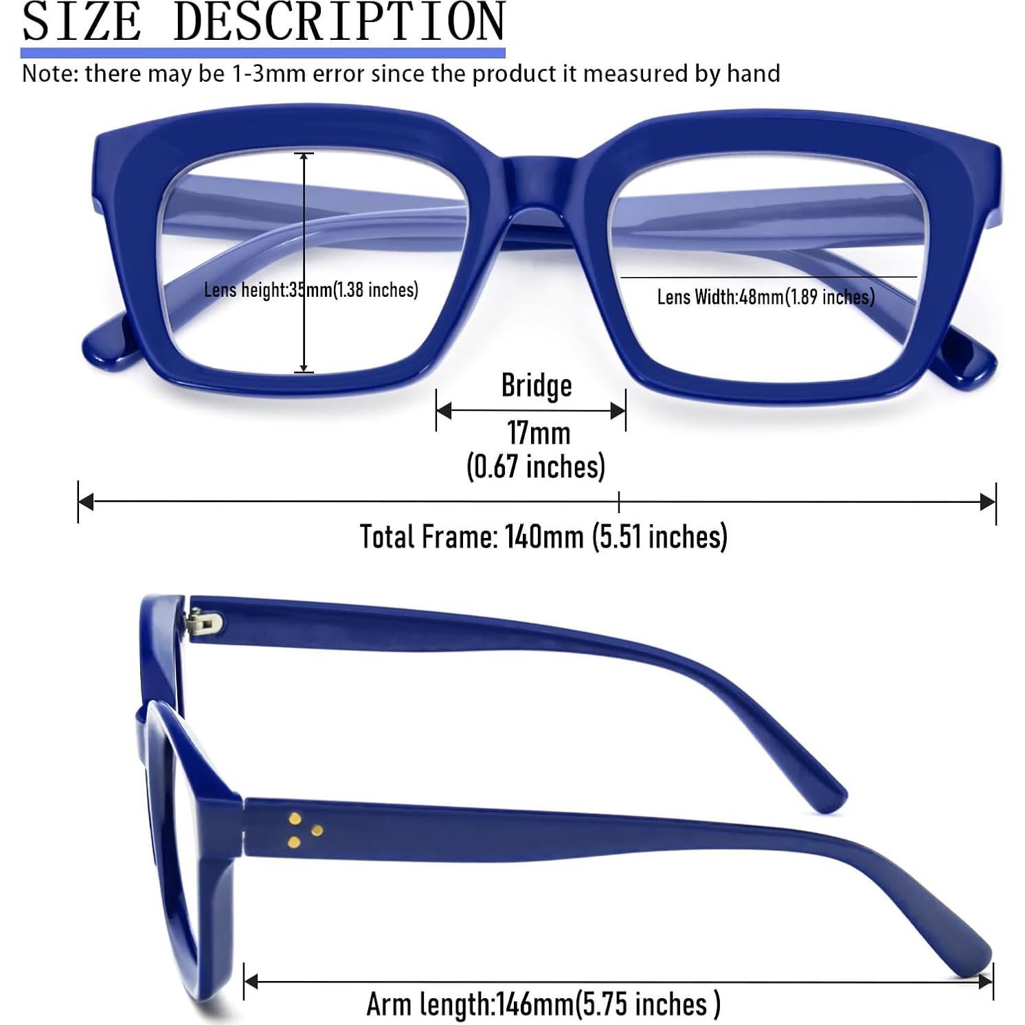 Gafas de lectura DXYXYO 1.5 bloqueadoras luz azul 3 pares