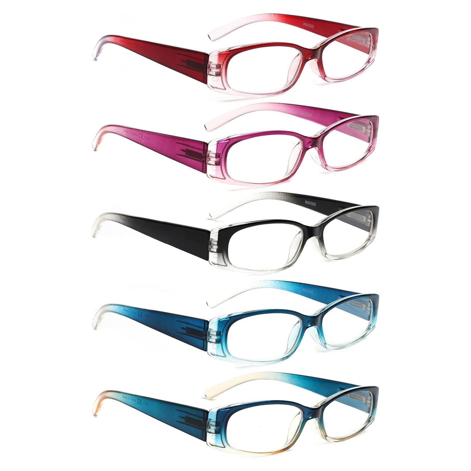 Paquete de 5 Gafas de Lectura SIGVAN 2.50 Rectangulares