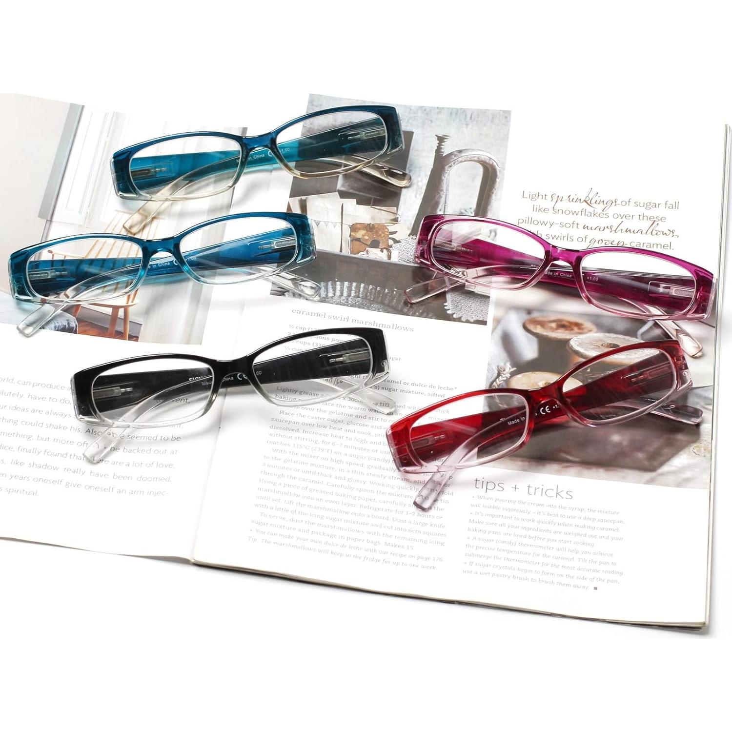 Paquete de 5 Gafas de Lectura SIGVAN 2.50 Rectangulares