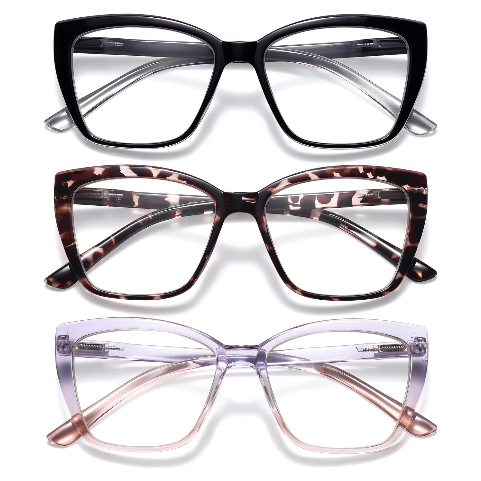 Gafas de Lectura ORANZI Ojo de Gato con Filtro Azul 3 Pack