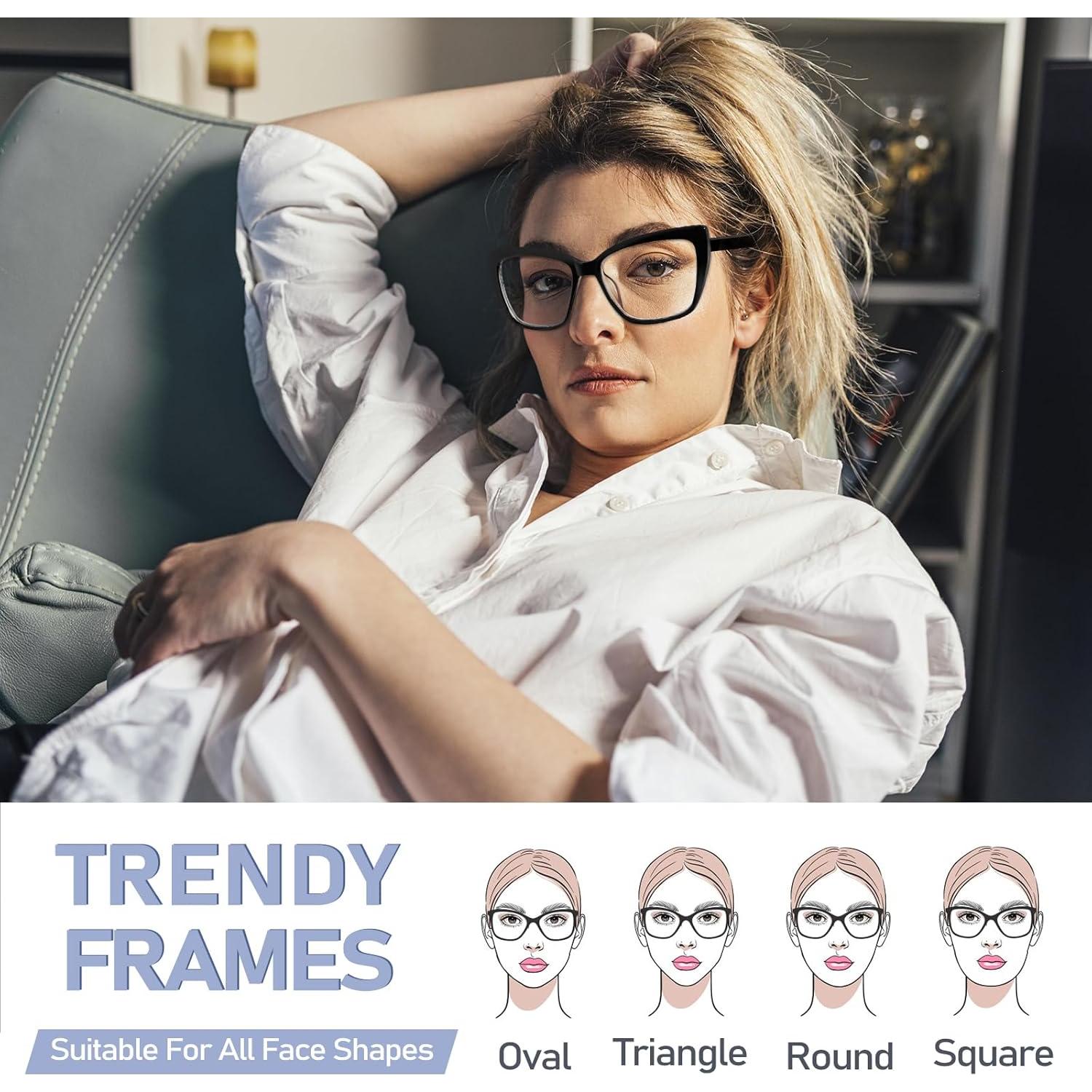 Gafas de Lectura ORANZI Ojo de Gato con Filtro Azul 3 Pack