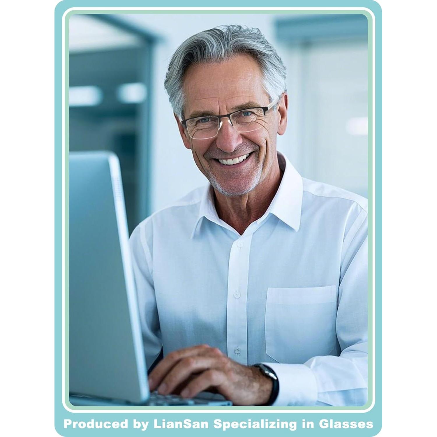 Gafas de Lectura Multifocal LianSan 2.25x Aluminio Azul