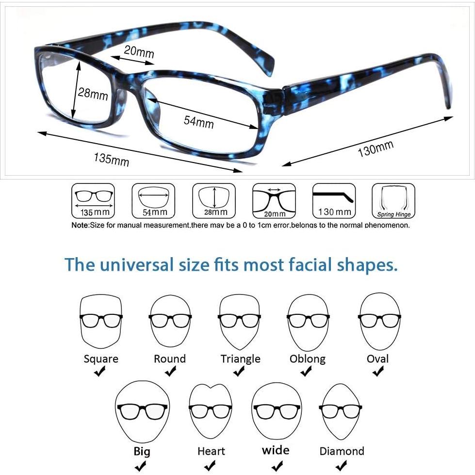 Gafas de Lectura Henotin 5-Pack Anti Luz Azul 2.0D