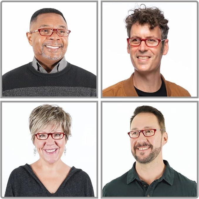 Gafas de lectura CliC rojas S-M con ajuste magnético