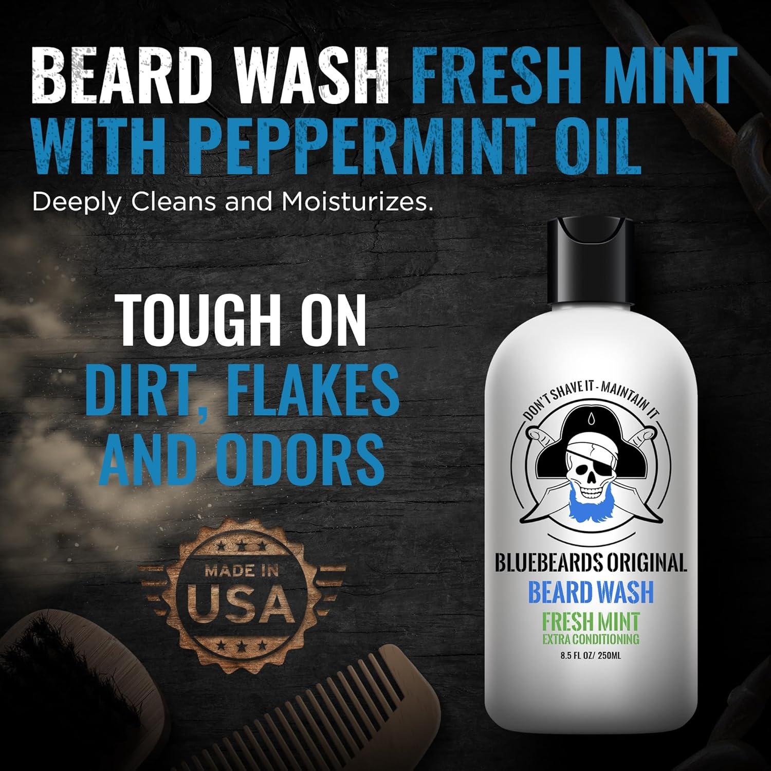 Lavado de Barba Menta Fresca Bluebeards 240 g - Suavizante