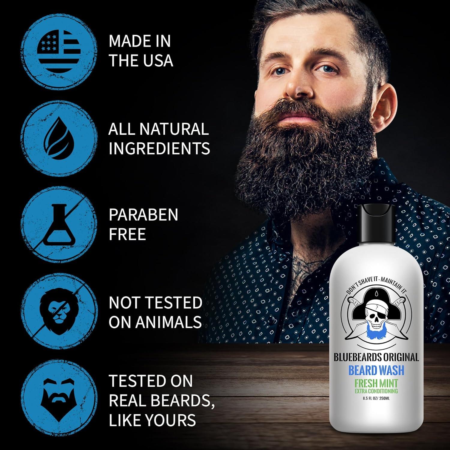 Lavado de Barba Menta Fresca Bluebeards 240 g - Suavizante