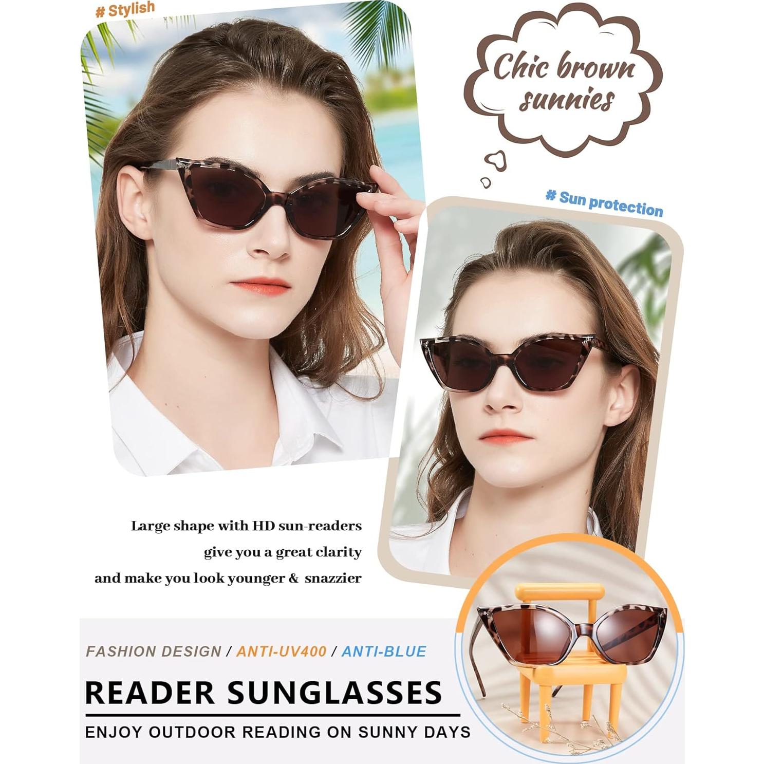 Gafas de Lectura Cat Eye MARE AZZURO 1.5x UV400 Mujeres