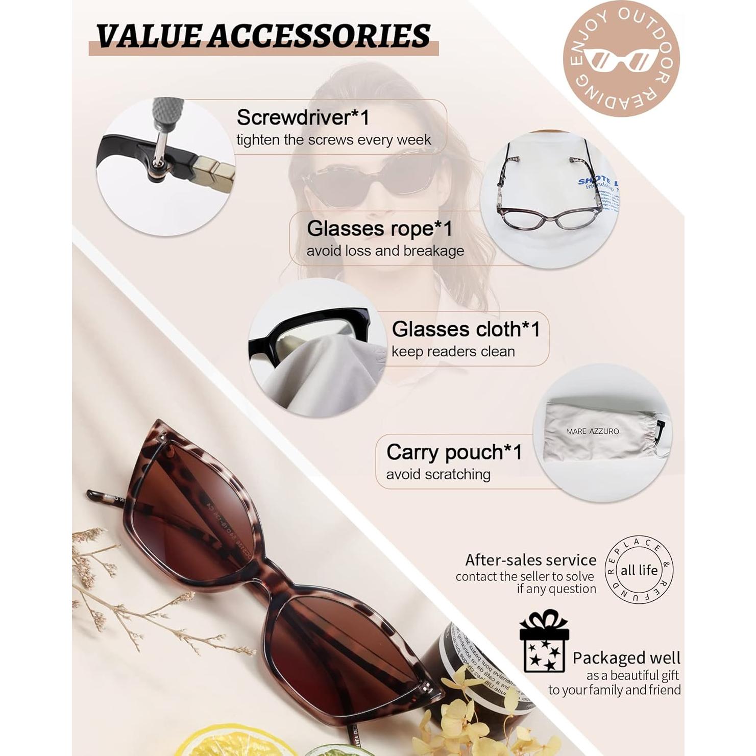 Gafas de Lectura Cat Eye MARE AZZURO 1.5x UV400 Mujeres