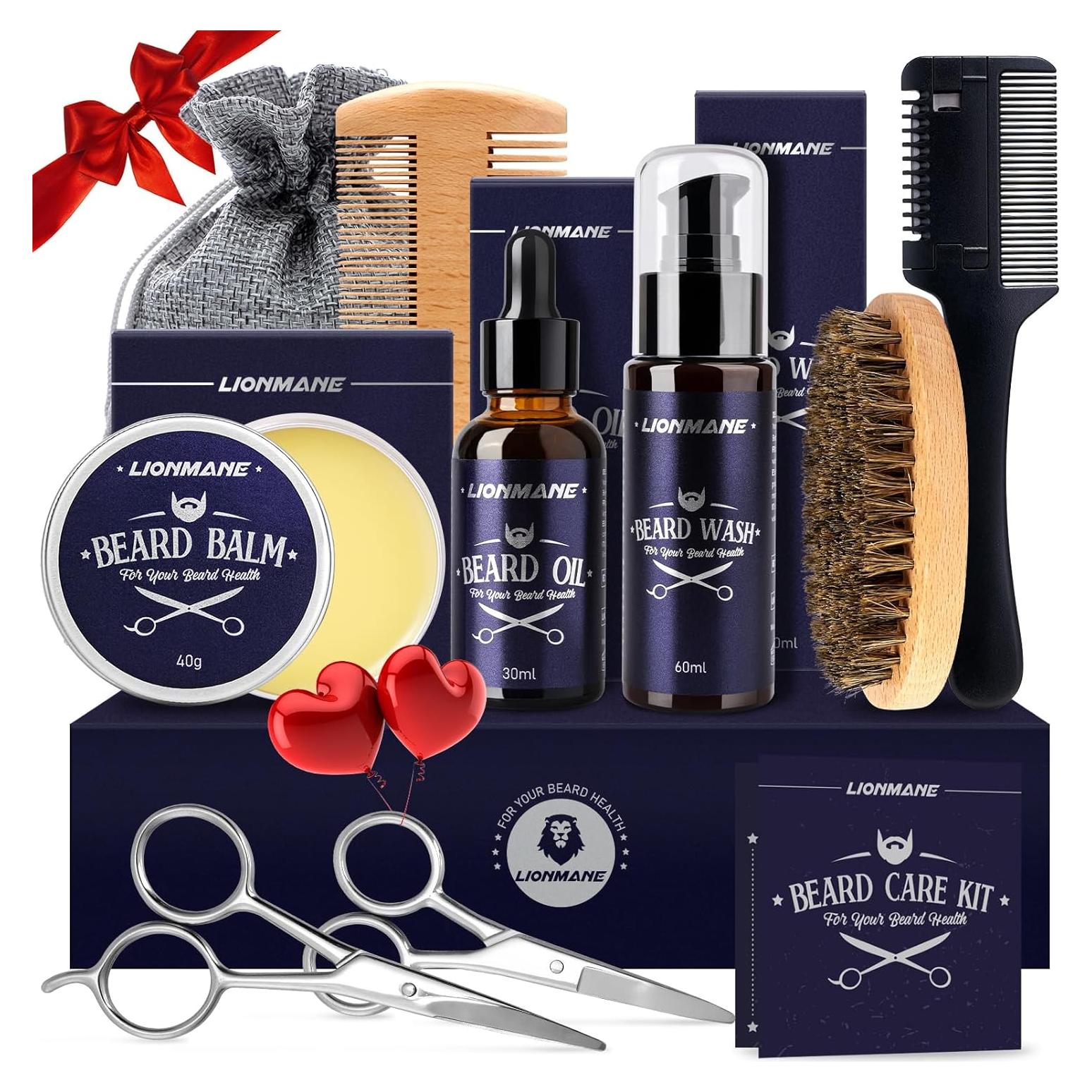 Kit de Cuidado de Barba Lionmane - Jabón, Aceite, Tijeras